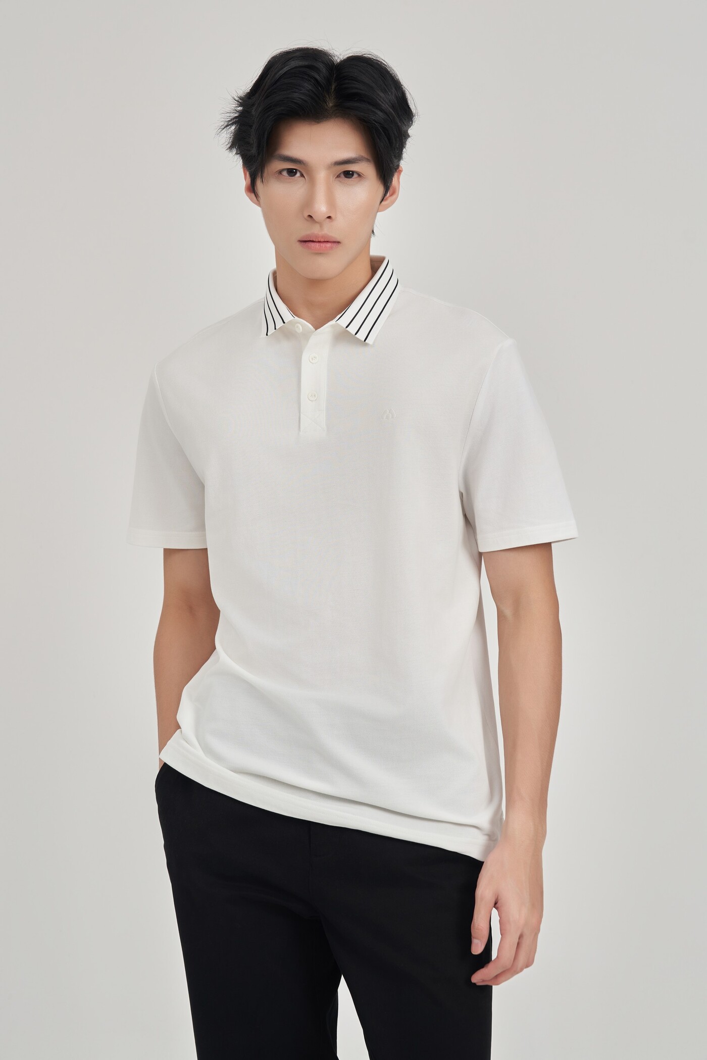 Áo Polo Supima cổ kẻ