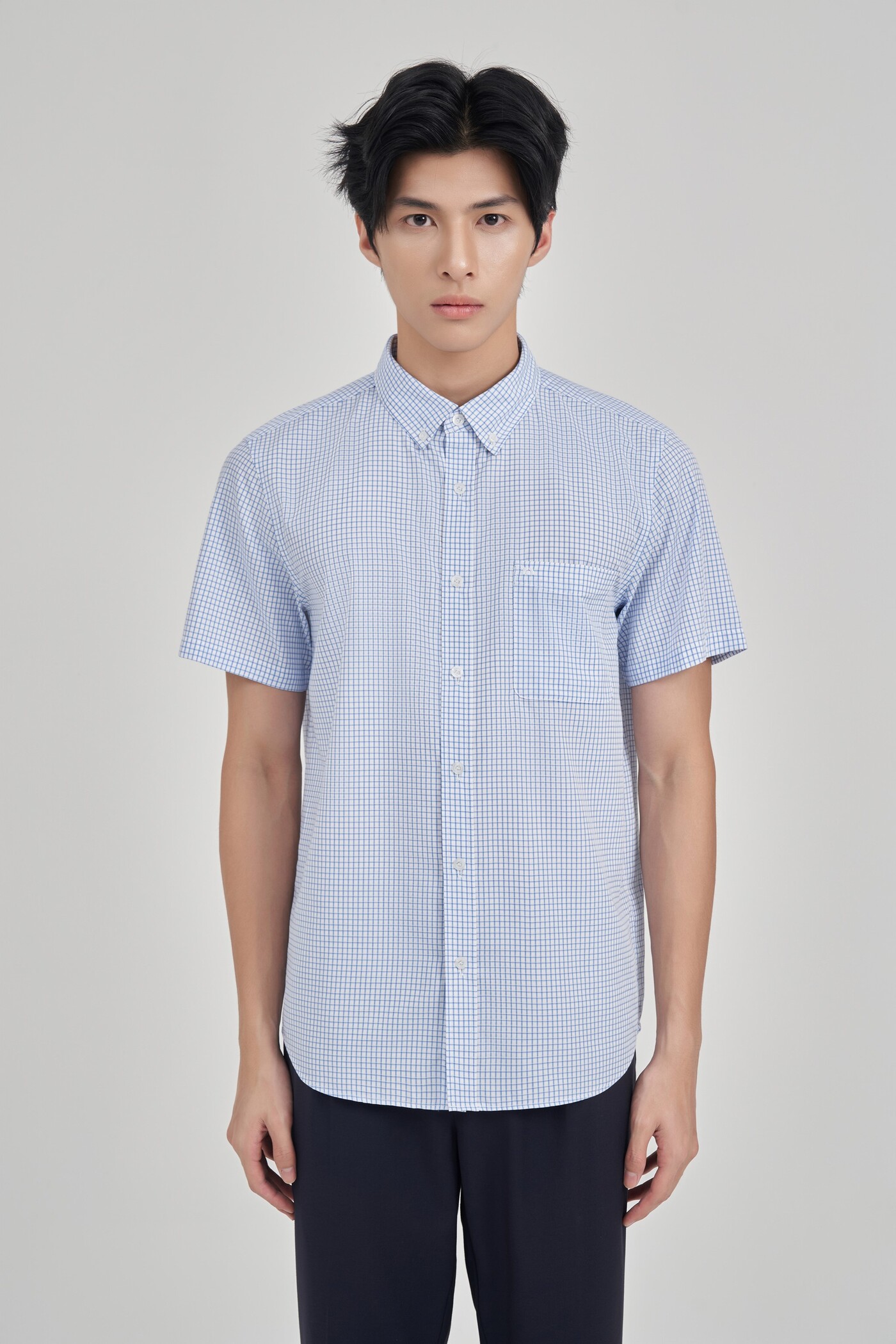 Áo sơ mi Regular Raw cloth tay ngắn