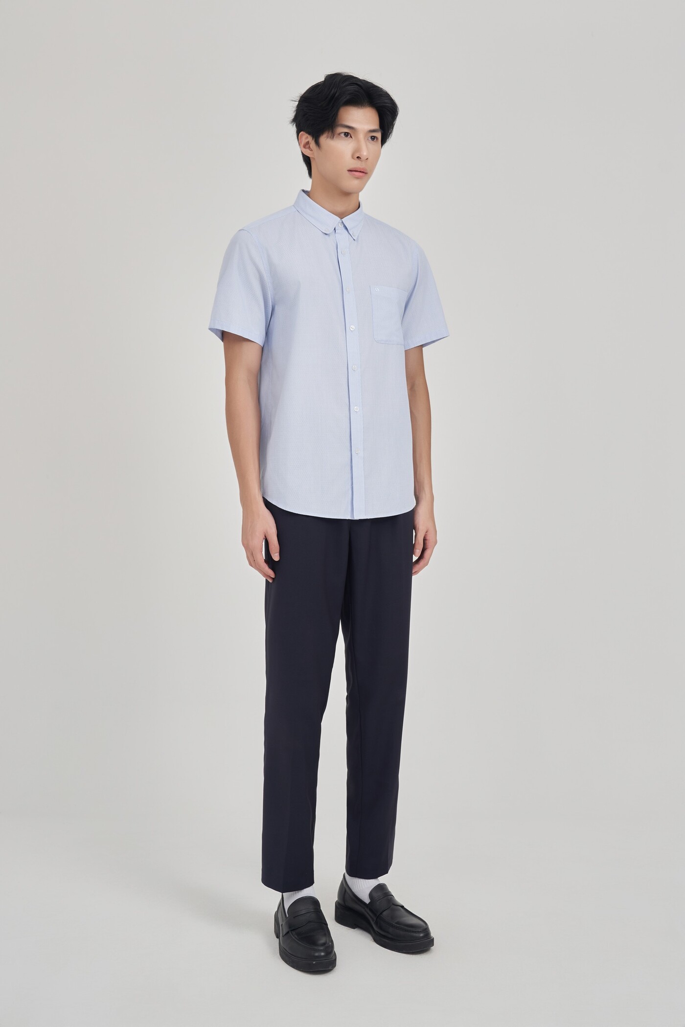 Áo sơ mi Regular Raw cloth tay ngắn