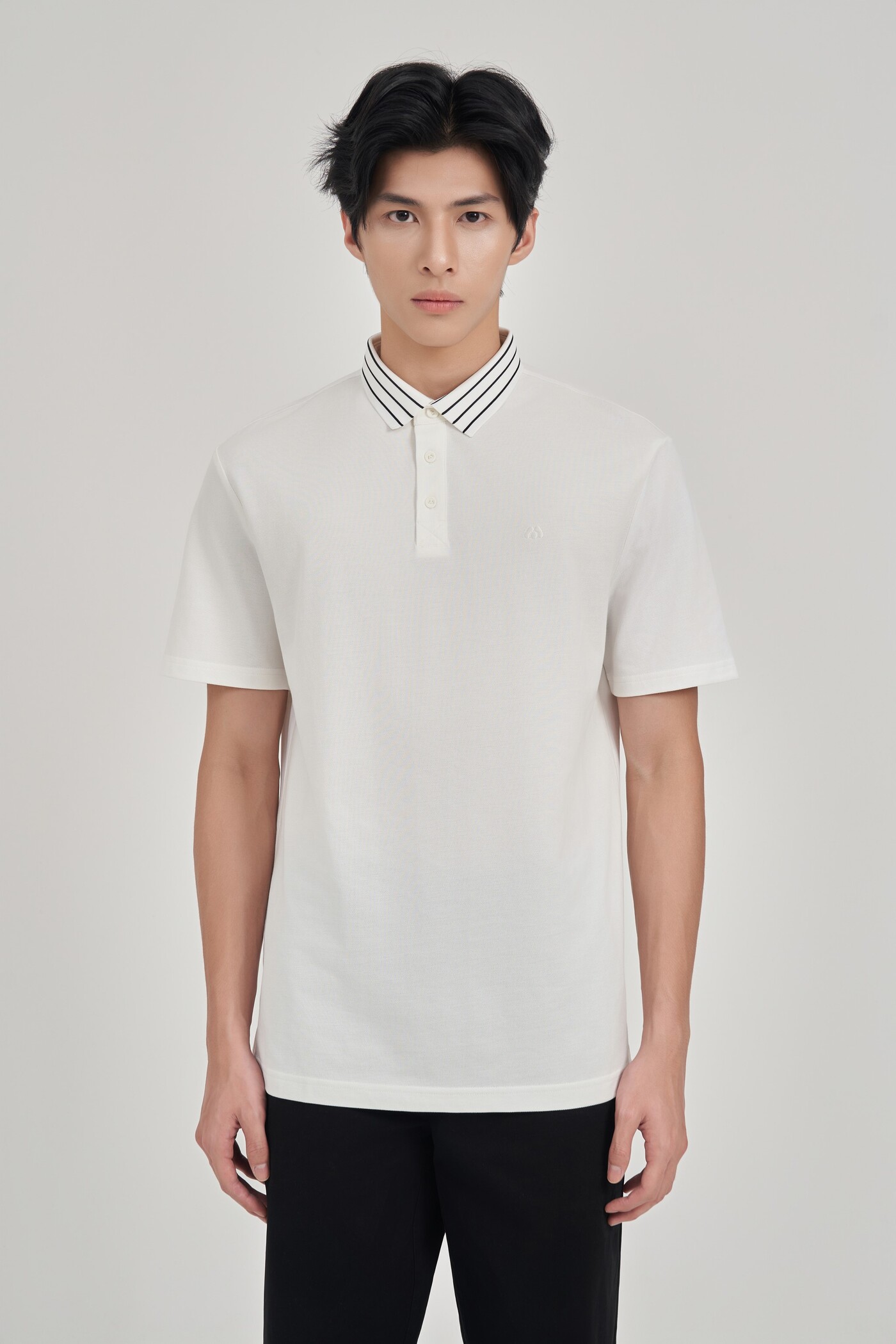 Áo Polo Supima cổ kẻ