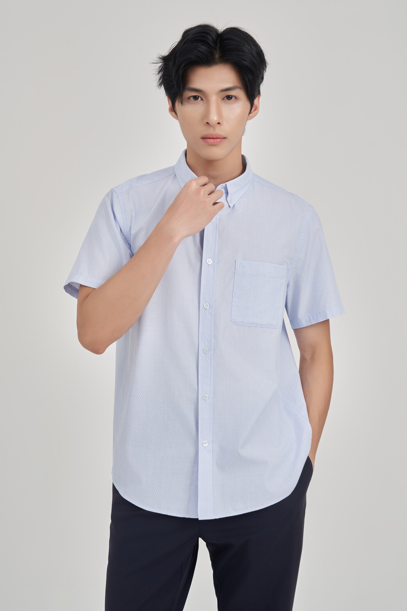 Áo sơ mi Regular Raw cloth tay ngắn