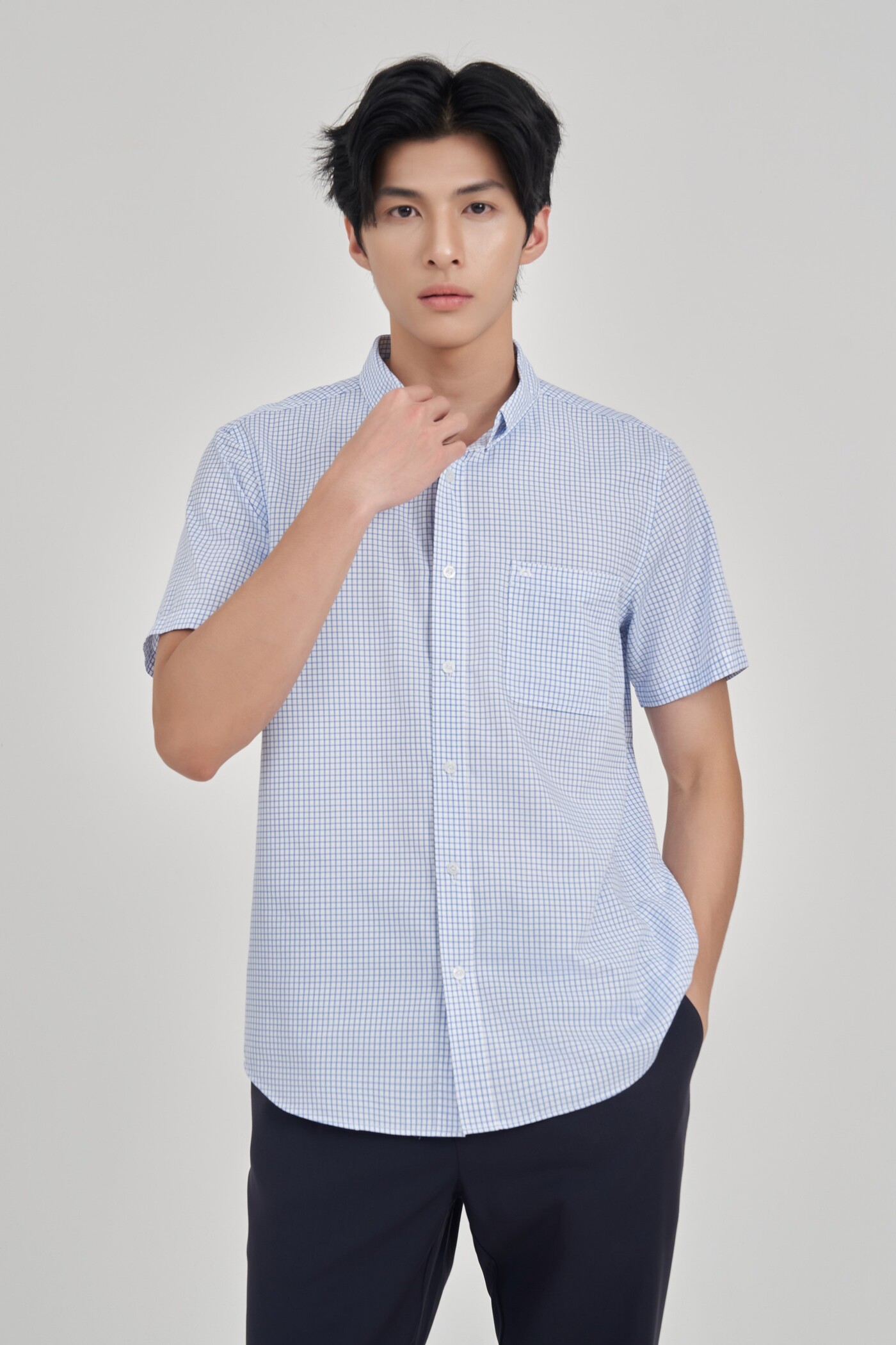 Áo sơ mi Regular Raw cloth tay ngắn