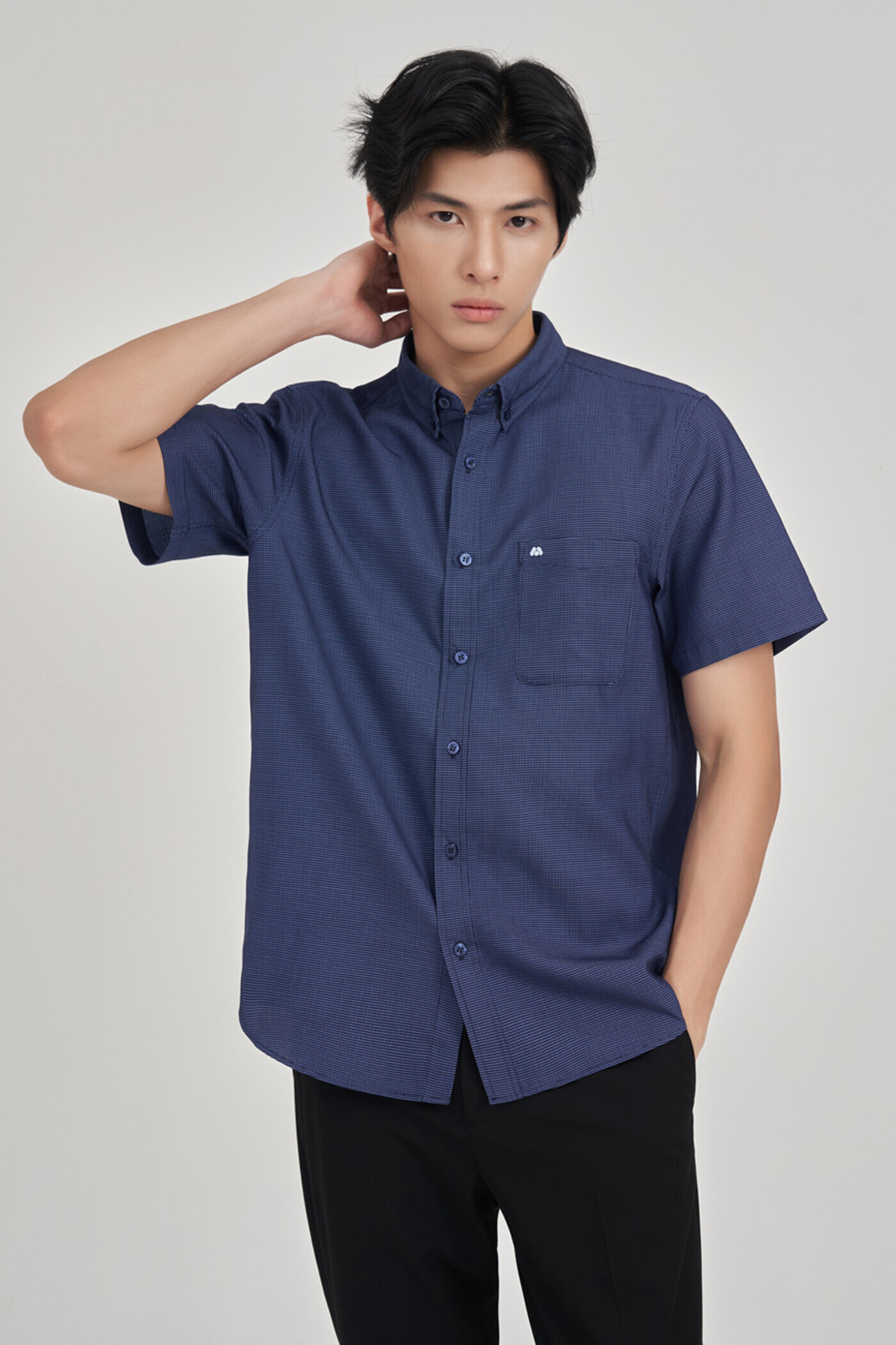 Áo sơ mi Regular Raw cloth tay ngắn