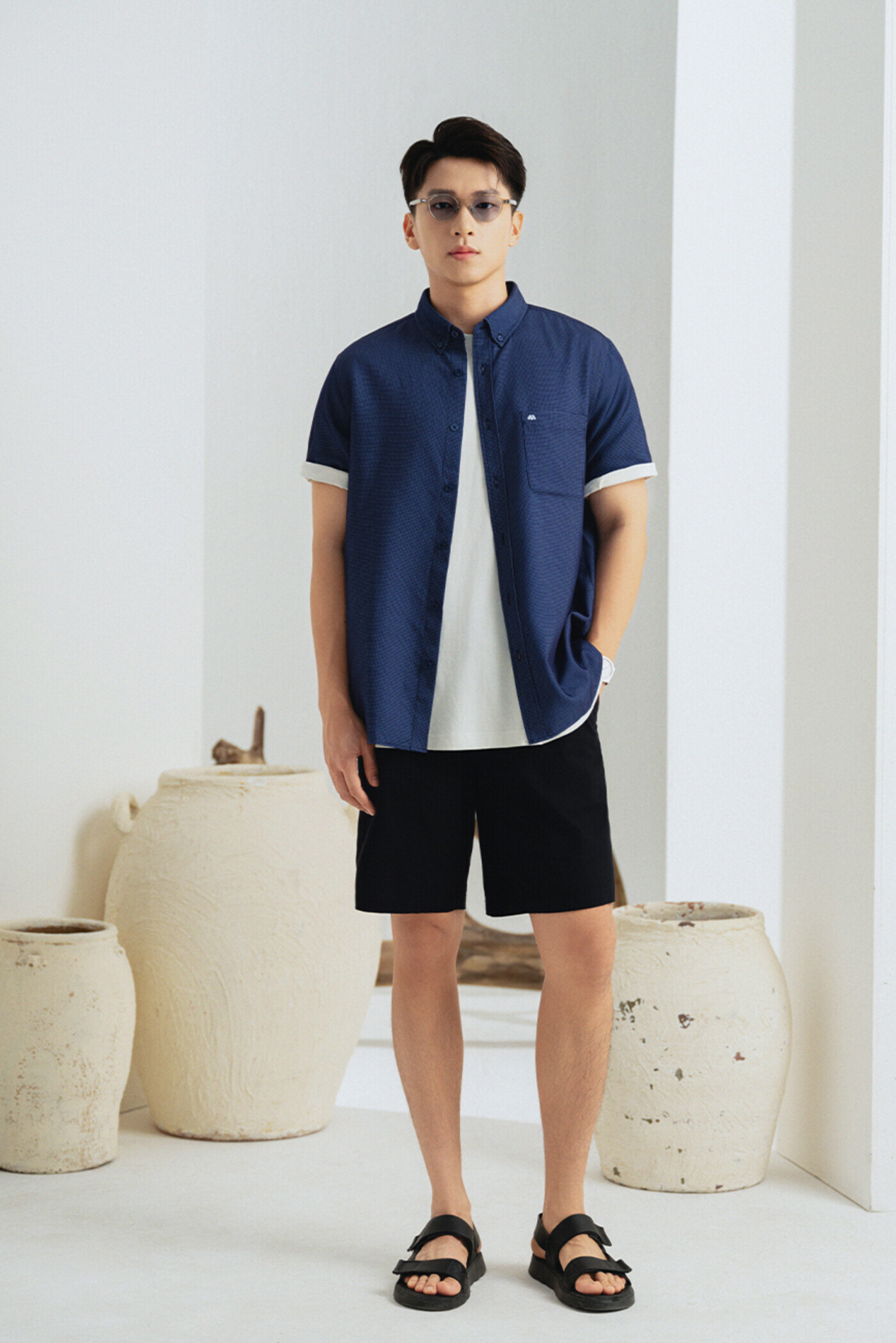 Quần short Regular cotton ngang gối