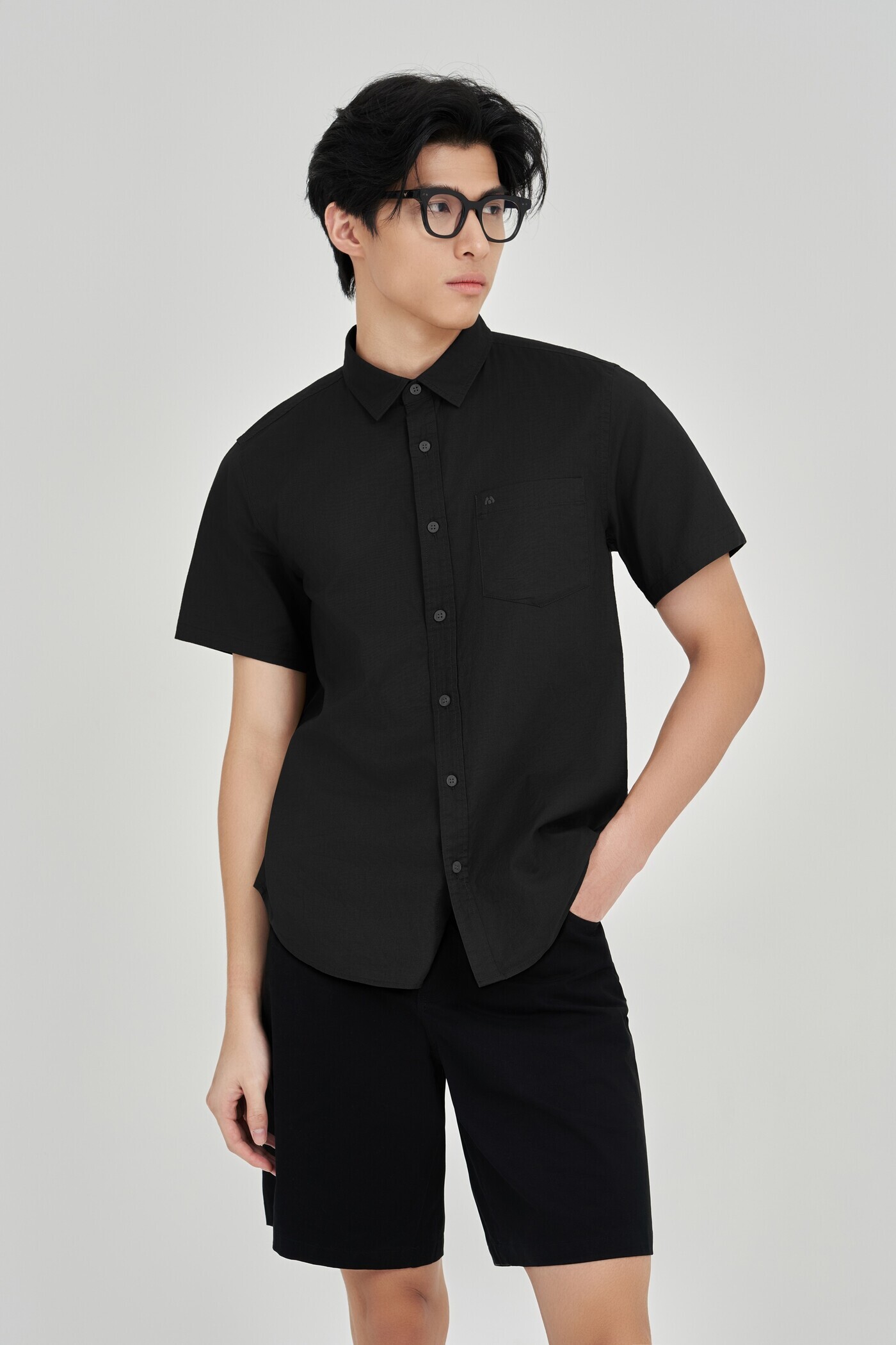 Áo sơ mi Regular Cotton túi ngực