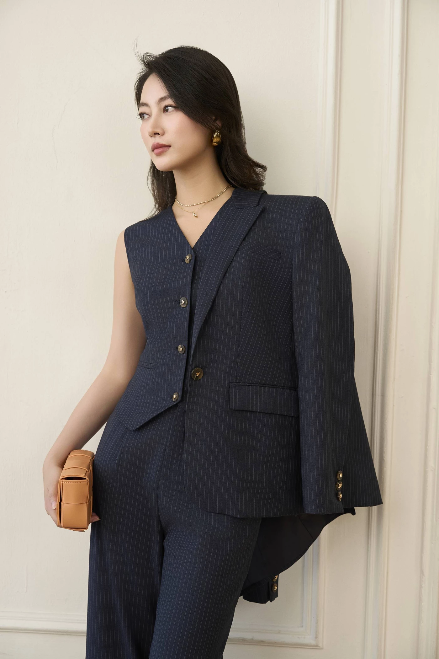 Áo Blazer kẻ Serge