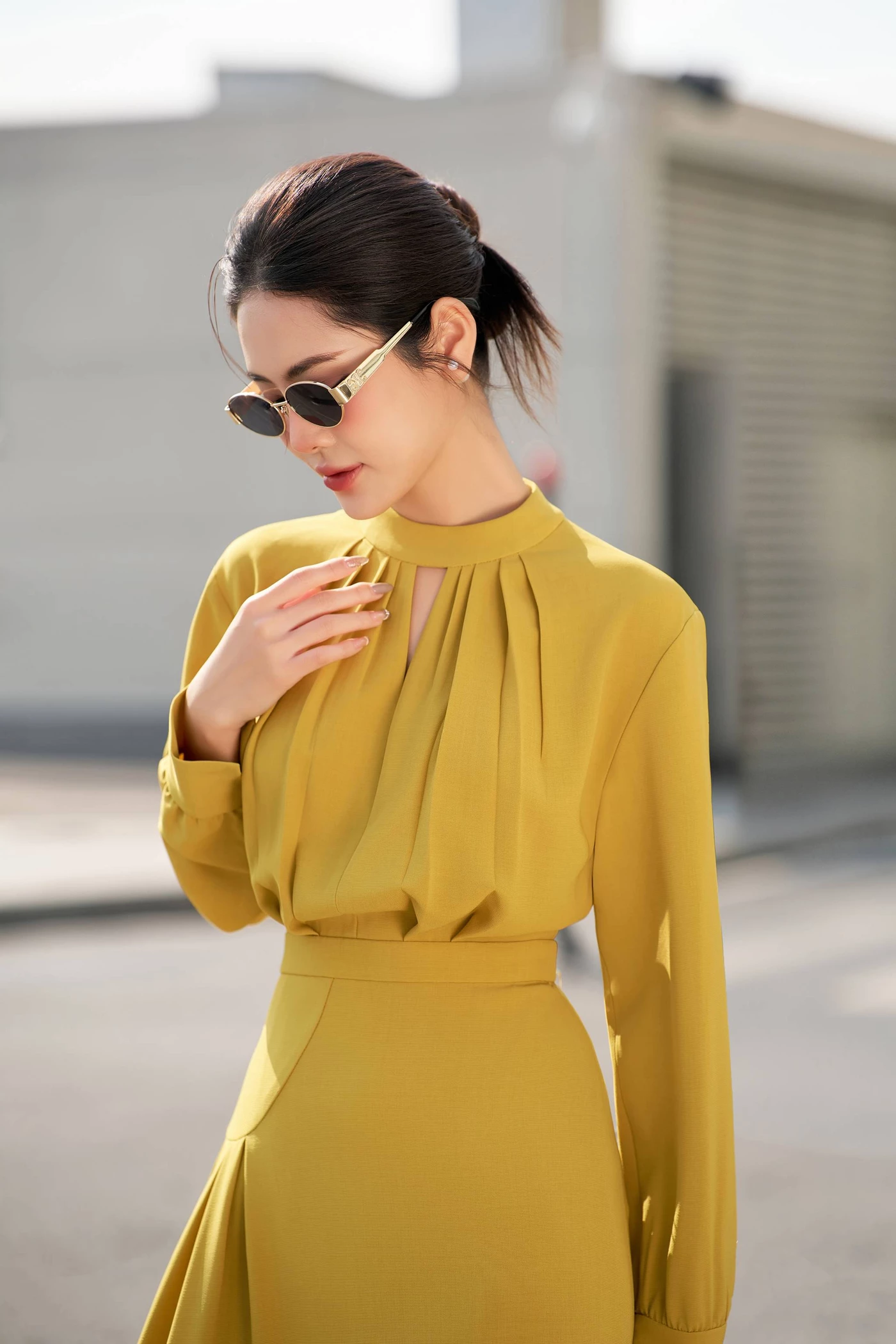 Đầm xòe Dual Yellow