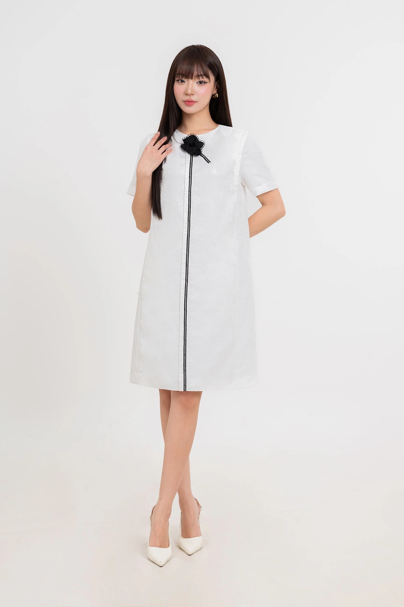 White Sonata Dress - Đầm suông Organza