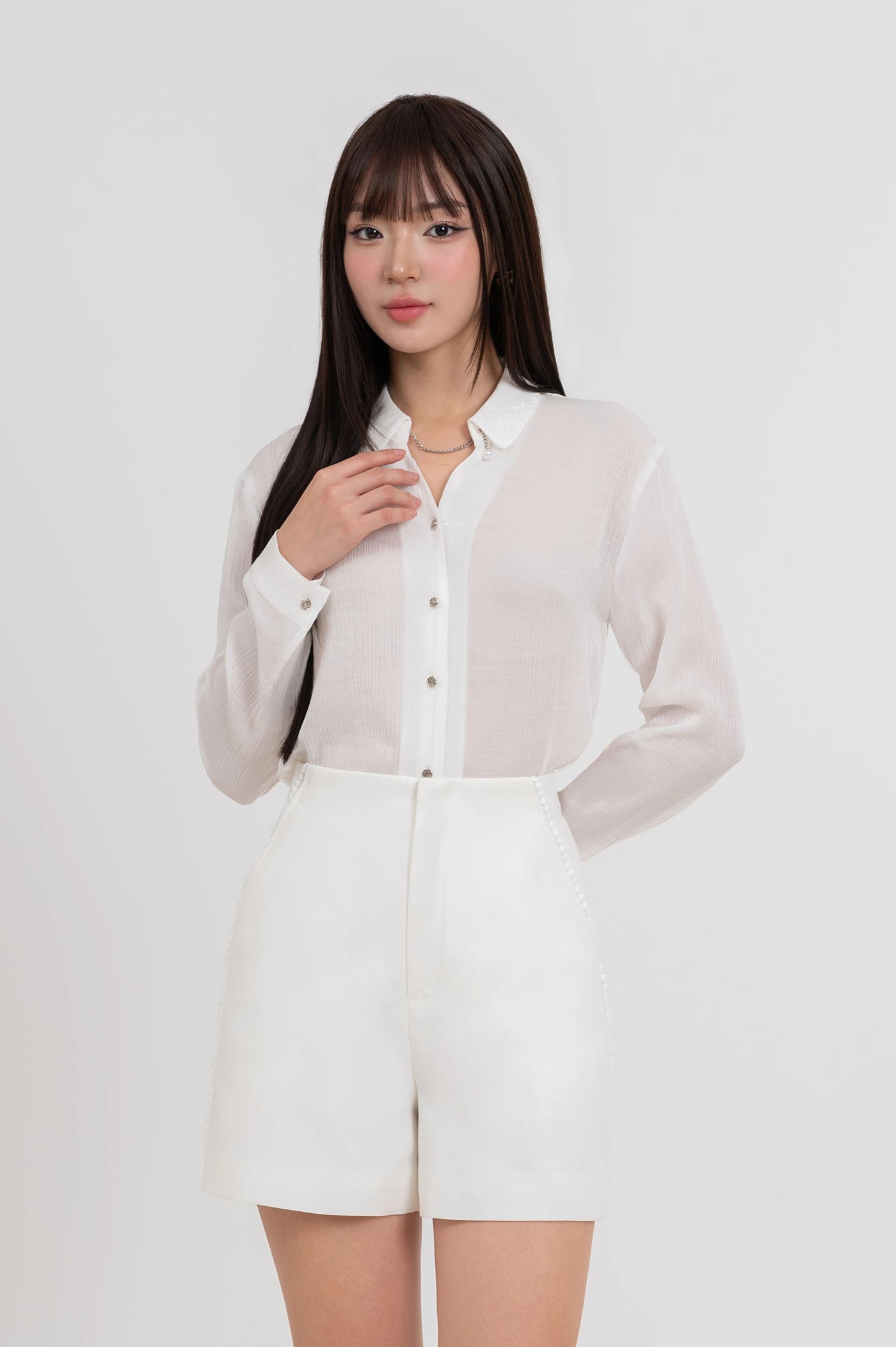 Serene Petal Blouse - Sơ mi cổ đức