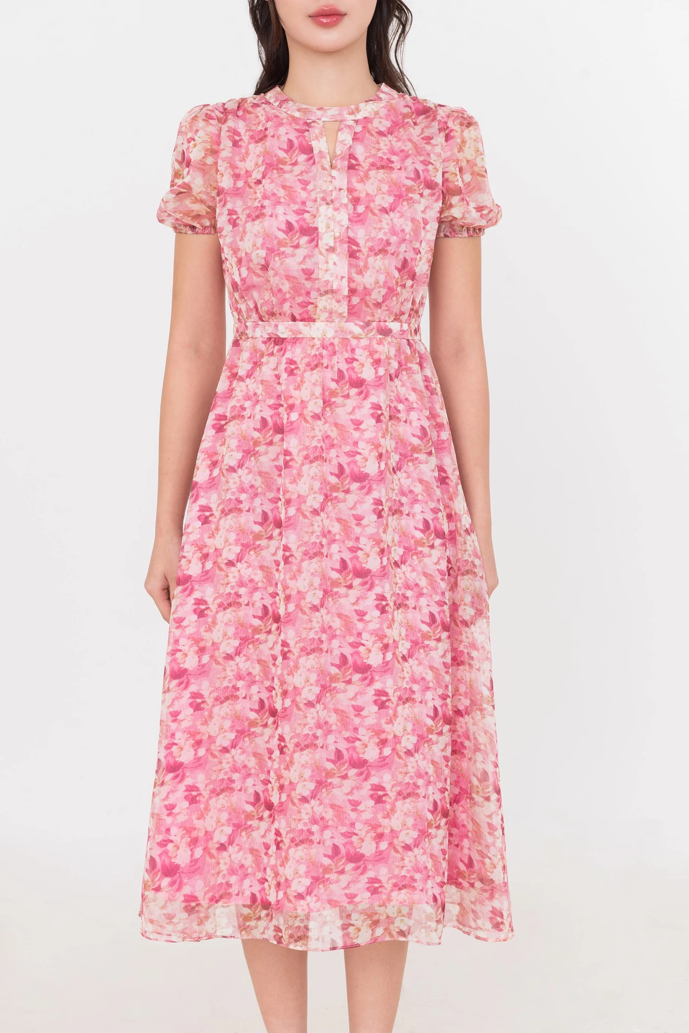 Blossom Pink Dress - Đầm lụa họa tiết