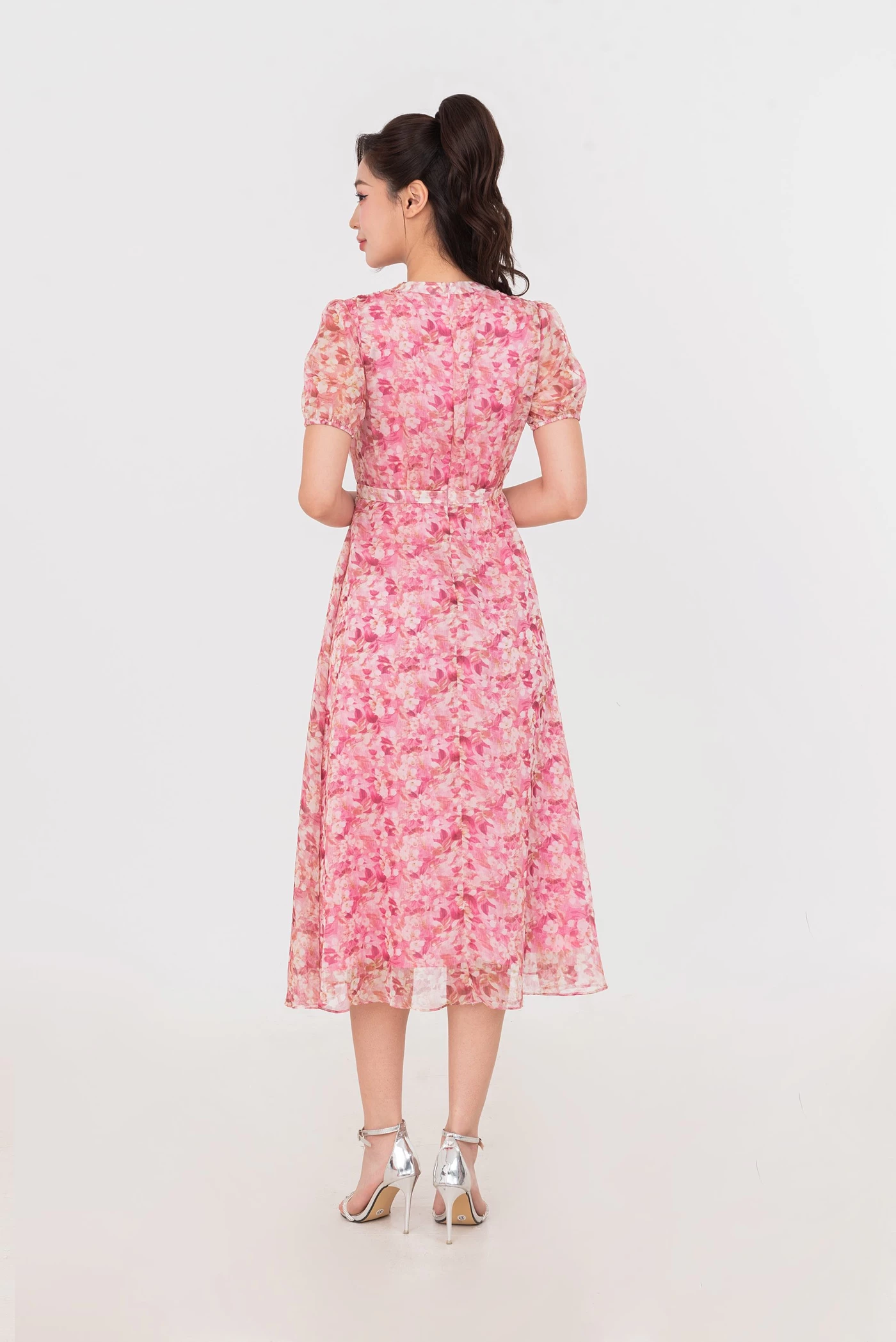 Blossom Pink Dress - Đầm lụa họa tiết