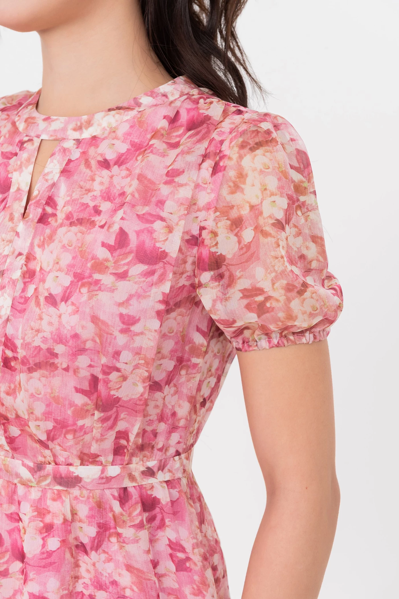 Blossom Pink Dress - Đầm lụa họa tiết