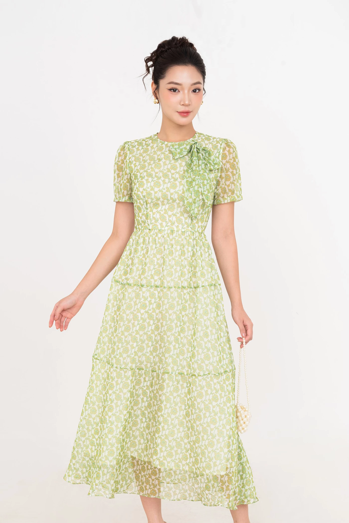 Petal Drift Dress - Đầm xòe cách điệu