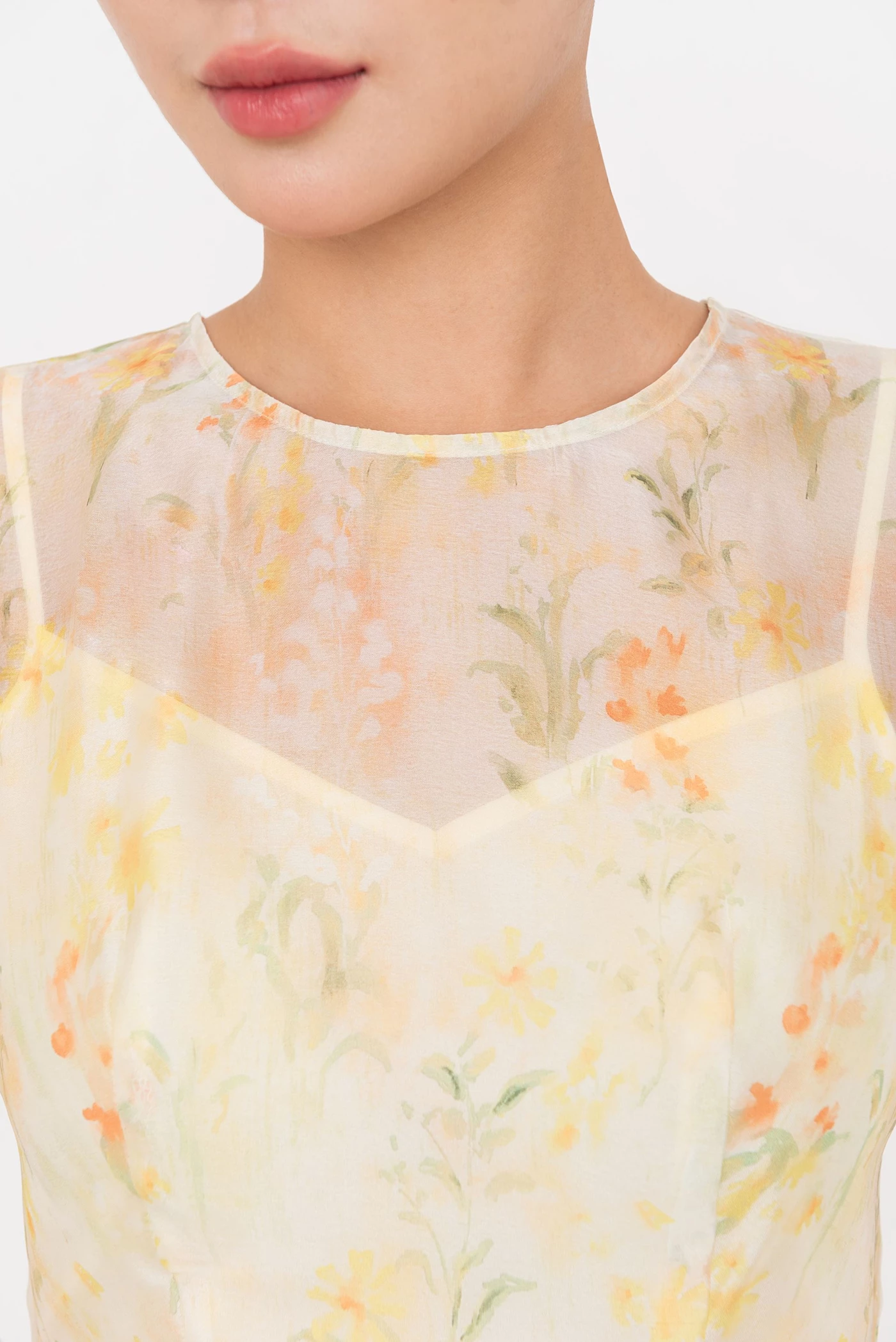 Sunpetal Dress – Đầm Tencel hoa vàng pastel