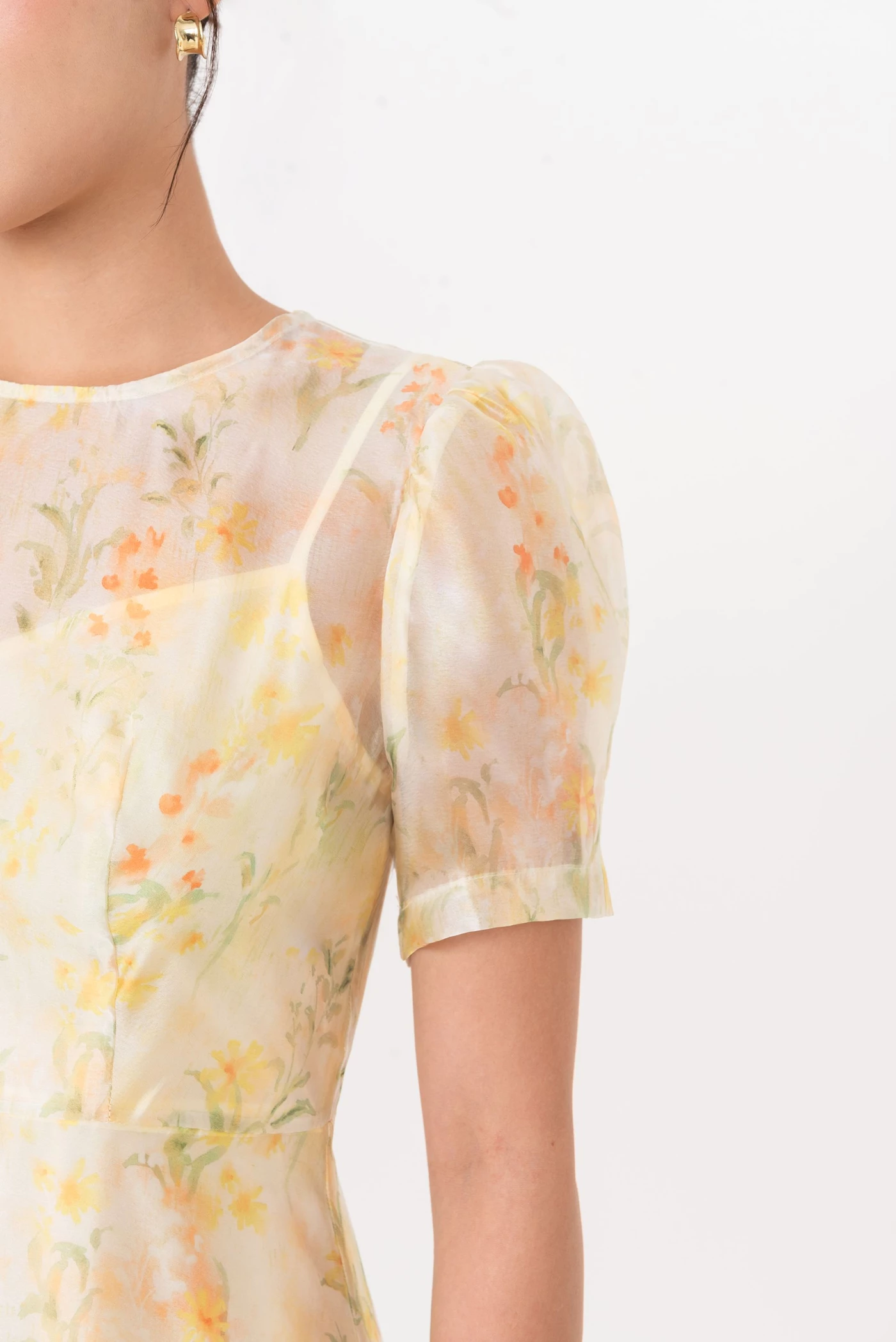 Sunpetal Dress – Đầm Tencel hoa vàng pastel