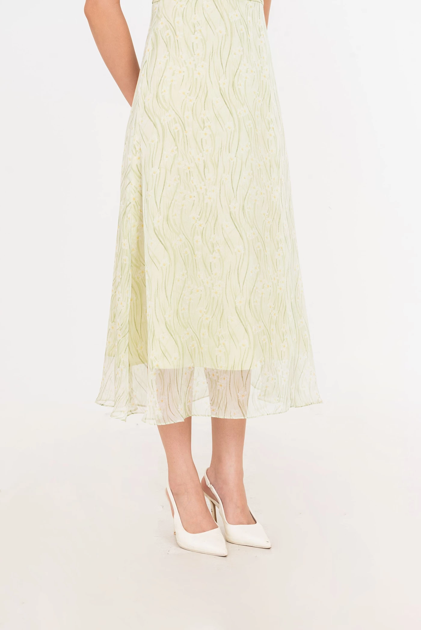 Citrus Bloom Dress - Đầm lụa hoa xòe