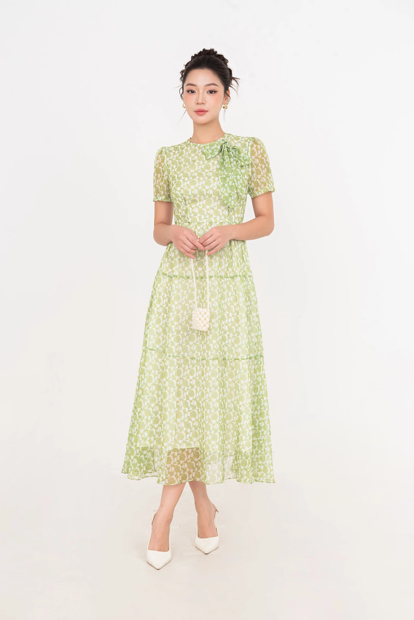 Petal Drift Dress - Đầm xòe cách điệu