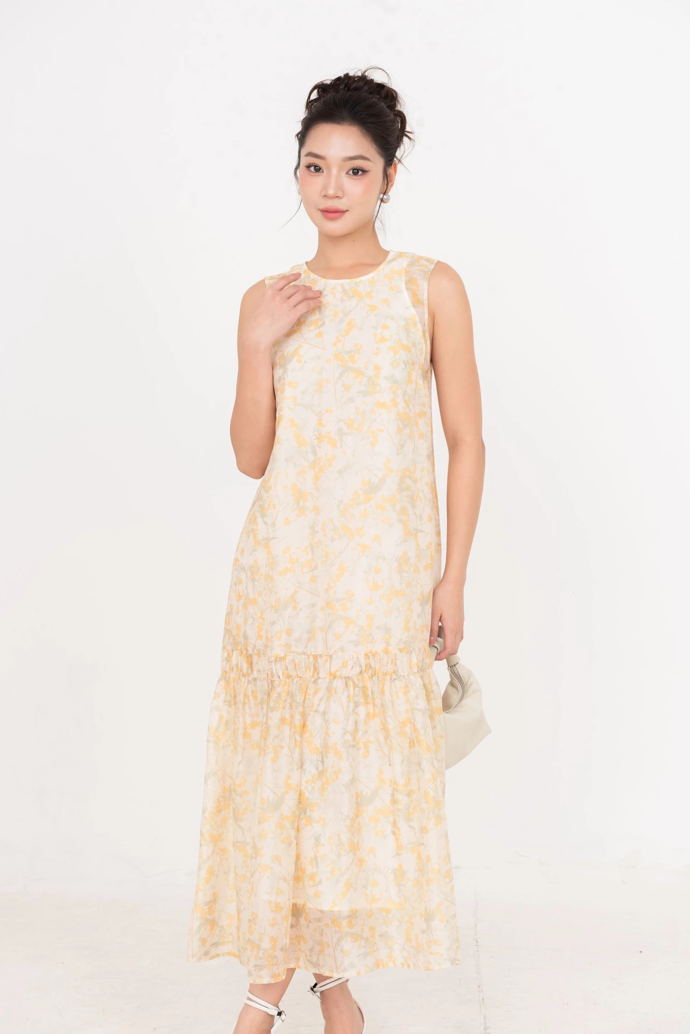 Lemon Whisper Dress – Đầm maxi hoa vàng