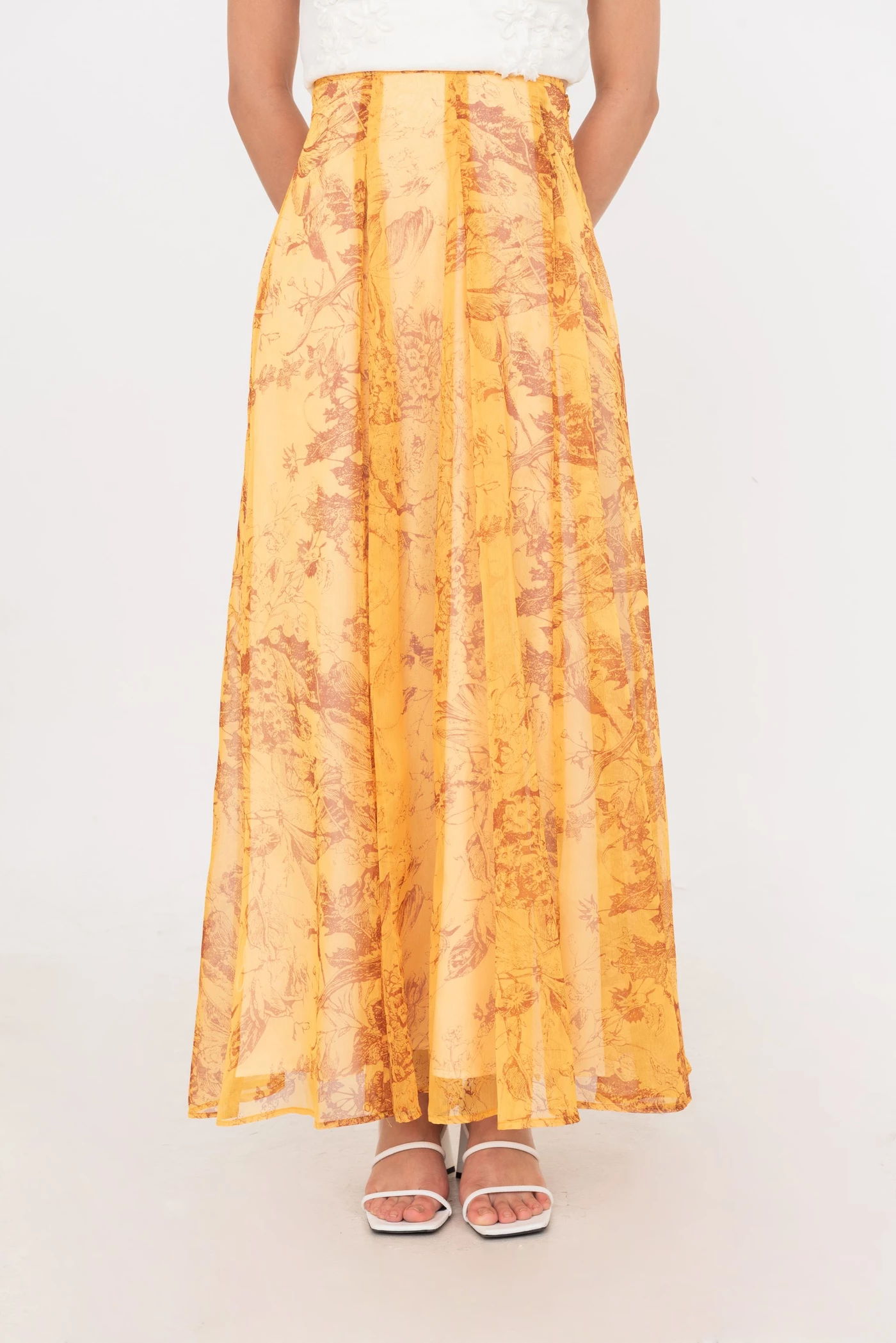 Golden Hour Skirt – Chân váy maxi vàng hoa