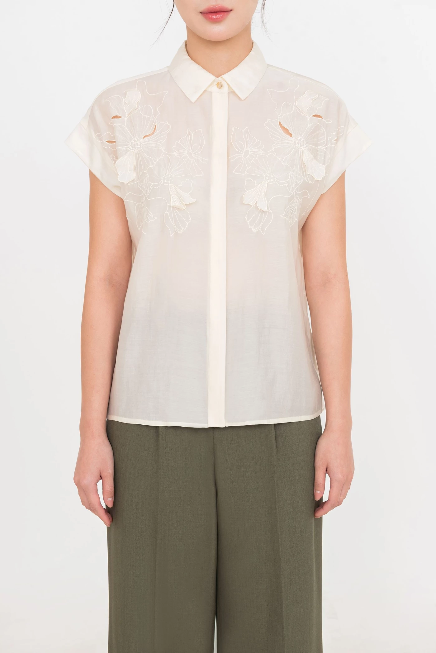 Leafbloom Blouse - Áo sơ mi Tencel