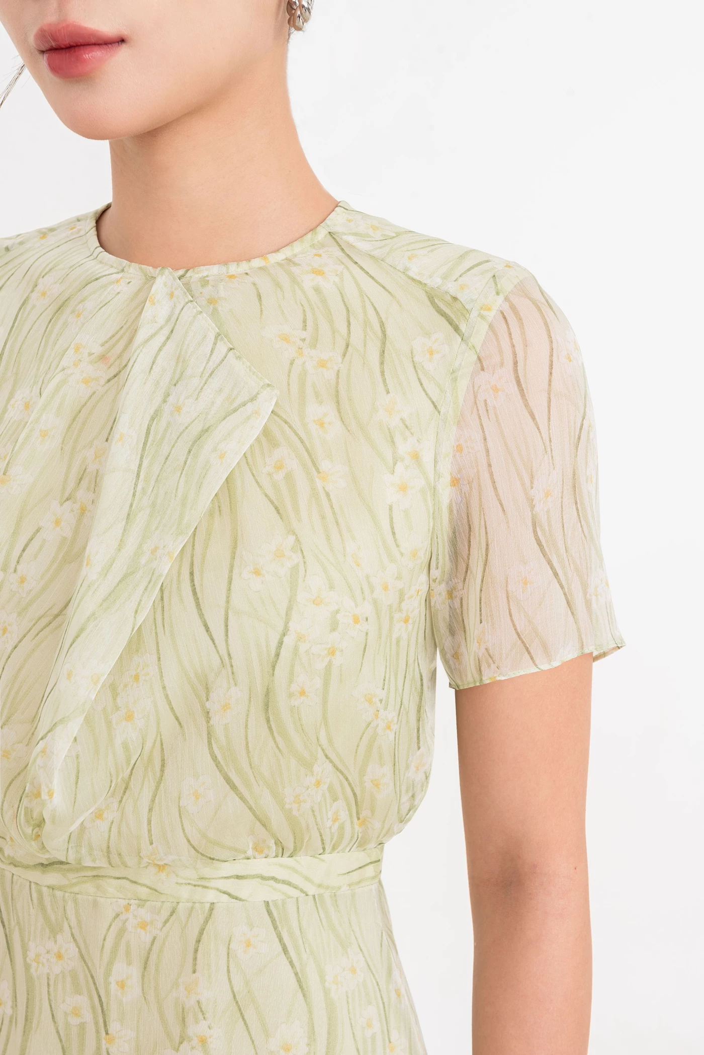 Citrus Bloom Dress - Đầm lụa hoa xòe