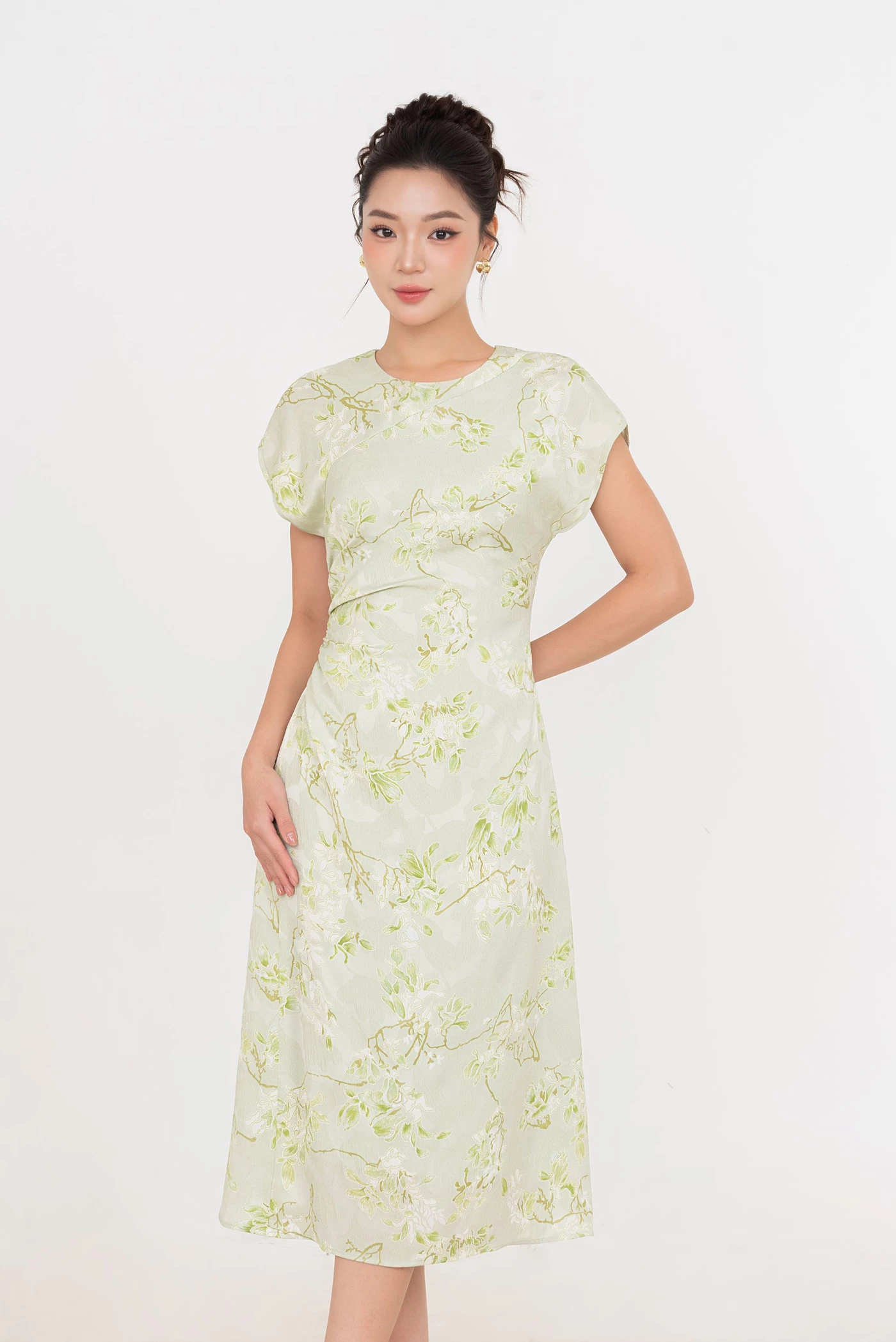 Sunleaf Dress - Đầm lụa ôm xếp ly