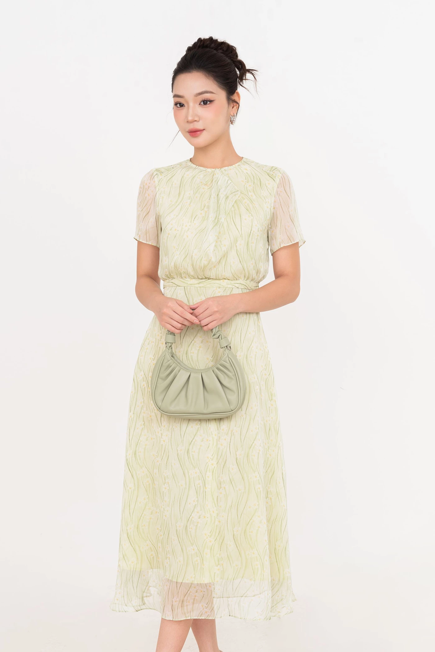 Citrus Bloom Dress - Đầm lụa hoa xòe