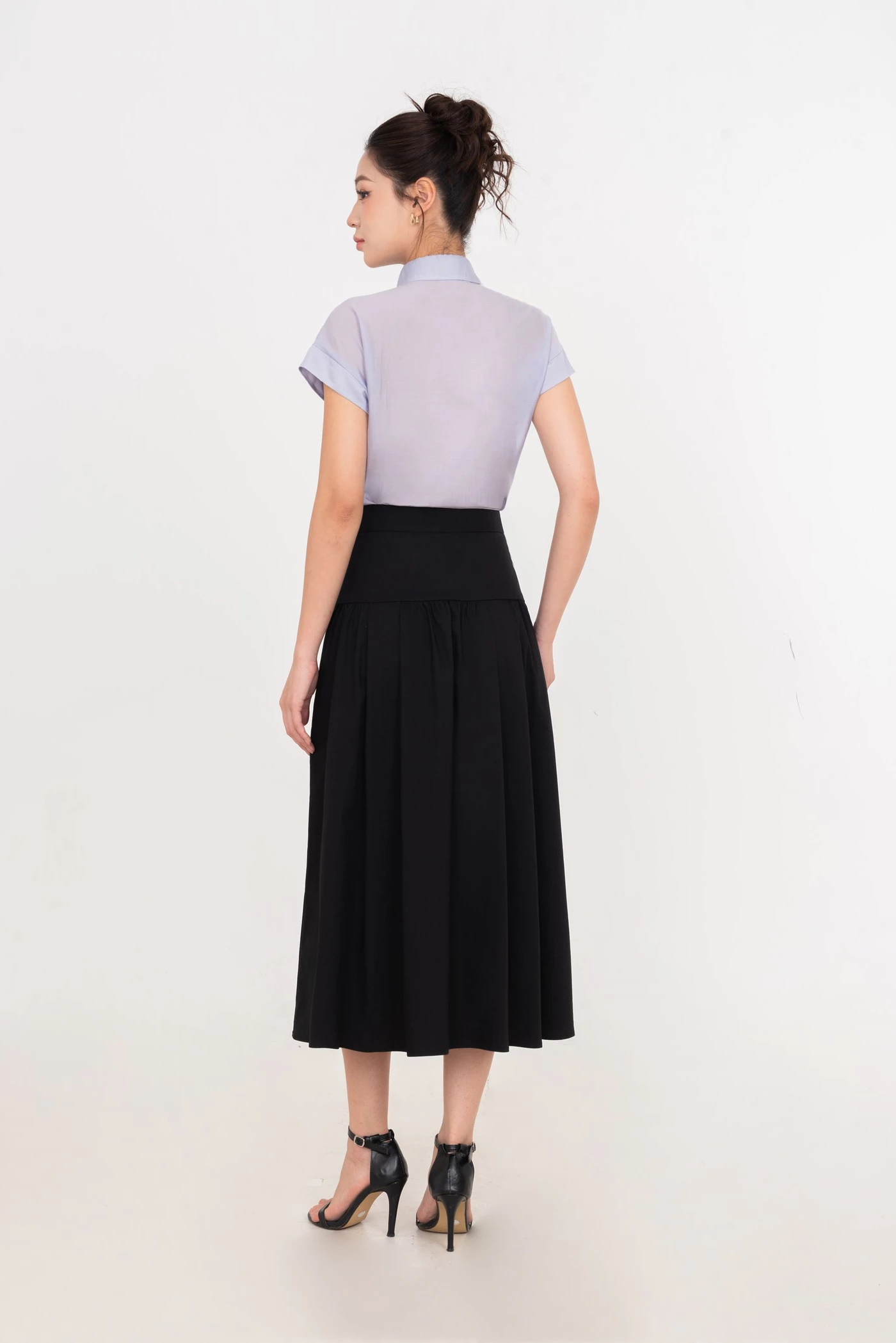 Chân váy A Khaki xếp ly