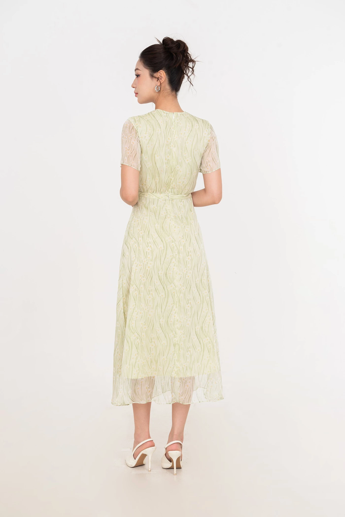 Citrus Bloom Dress - Đầm lụa hoa xòe