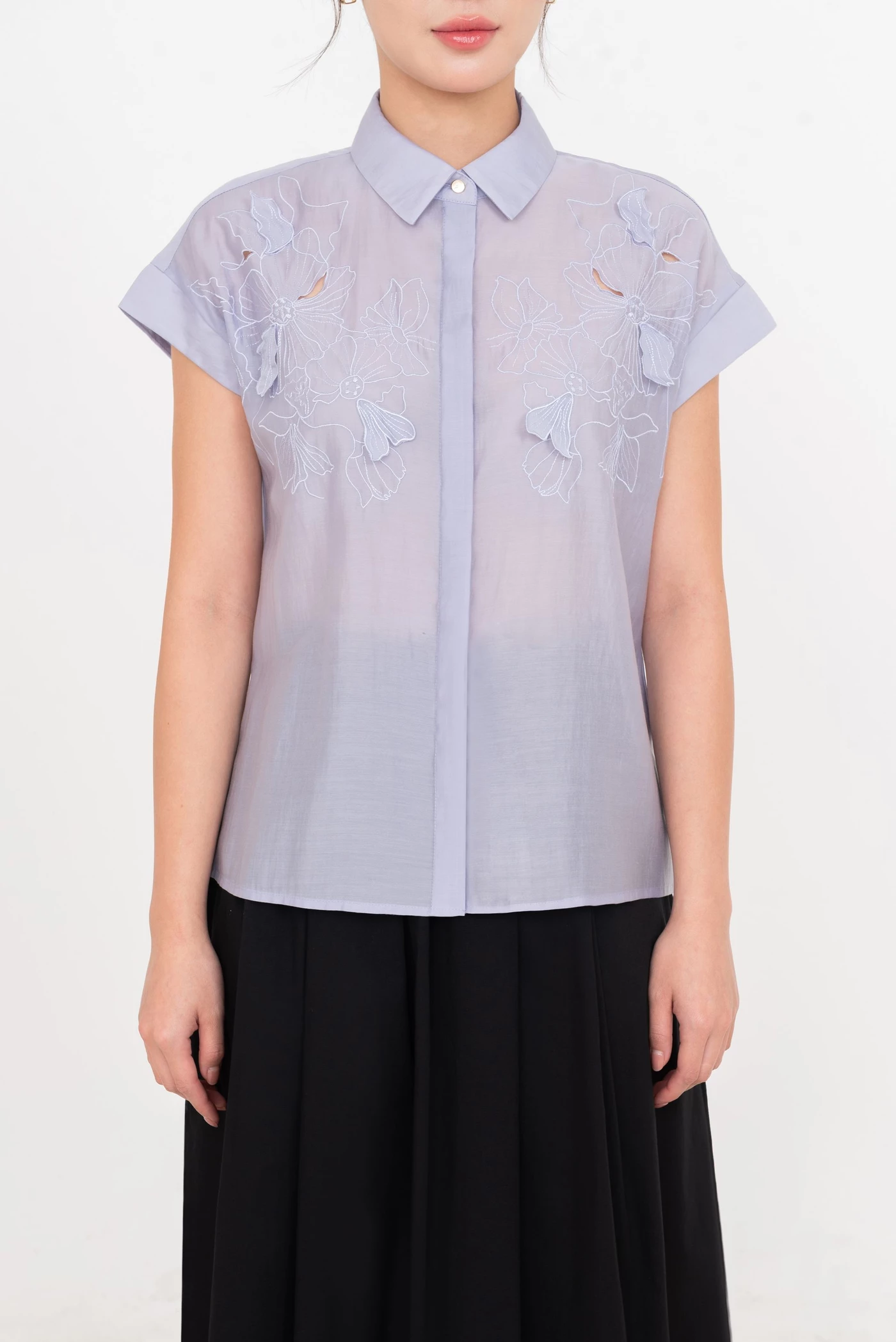Leafbloom Blouse - Áo sơ mi Tencel