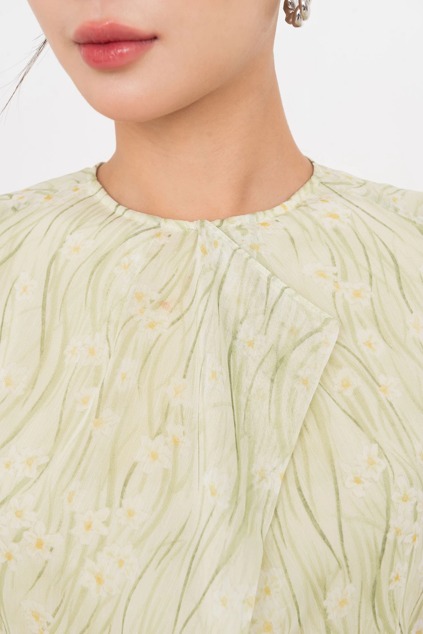 Citrus Bloom Dress - Đầm lụa hoa xòe