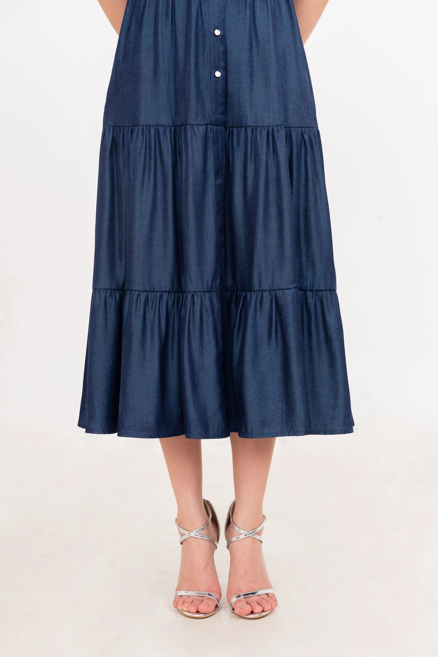 Button Down Dress – Đầm xòe xếp tầng