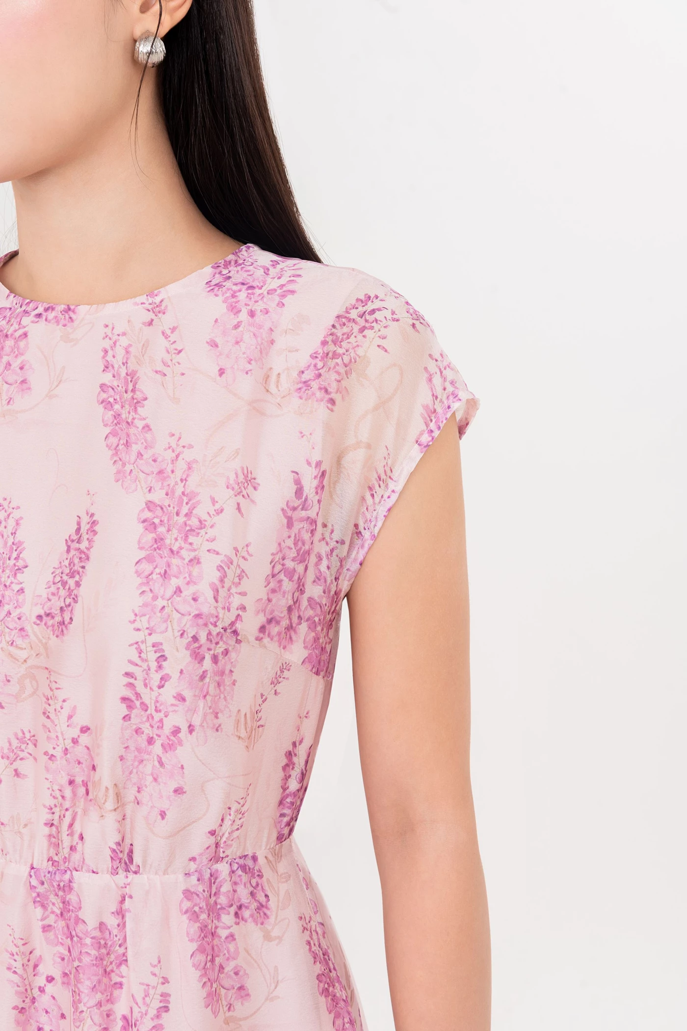 Petal Breeze Dress - Đầm voan hoa dáng Midi