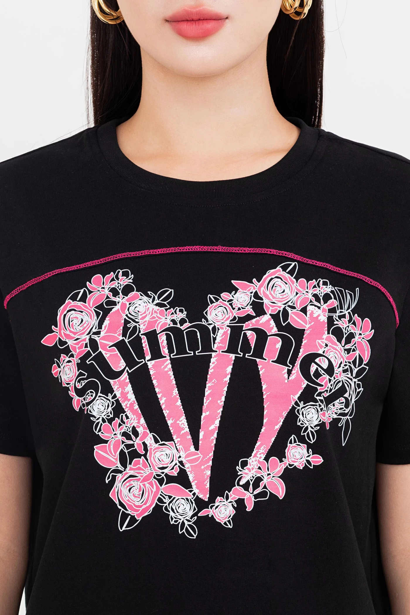 Floral Heart Tee - Áo thun