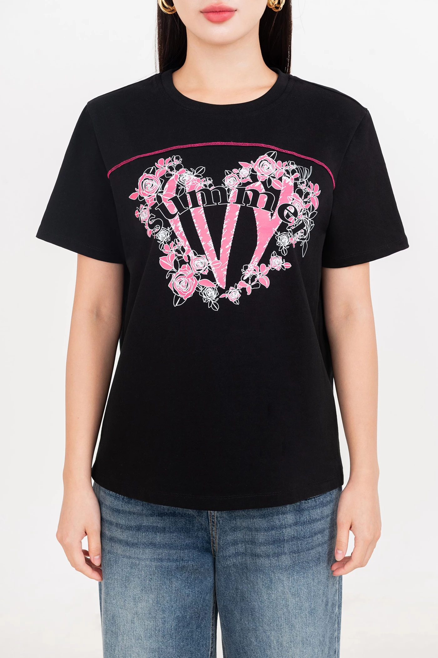 Floral Heart Tee - Áo thun