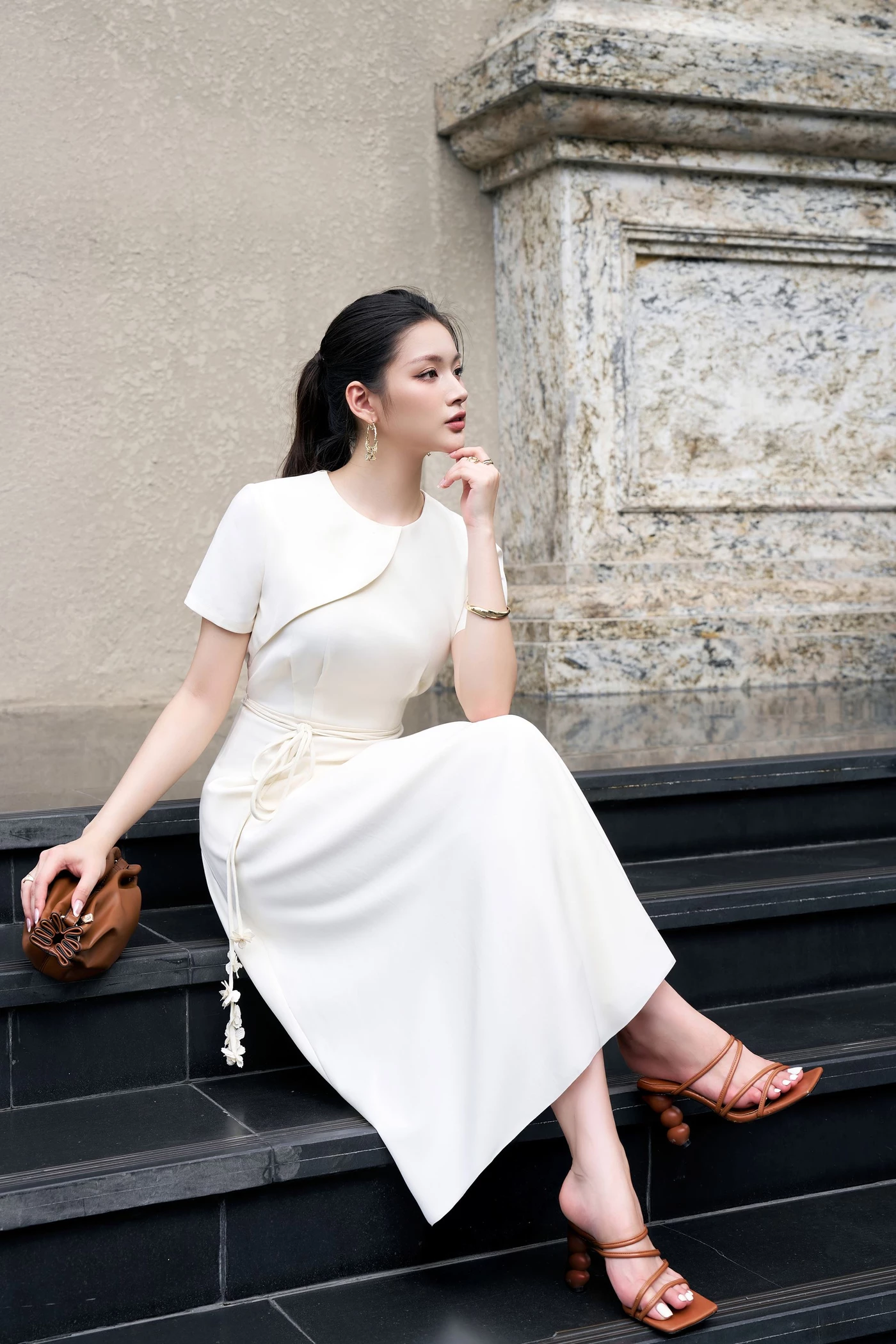 Serene Flow Dress - Đầm xòe đai eo