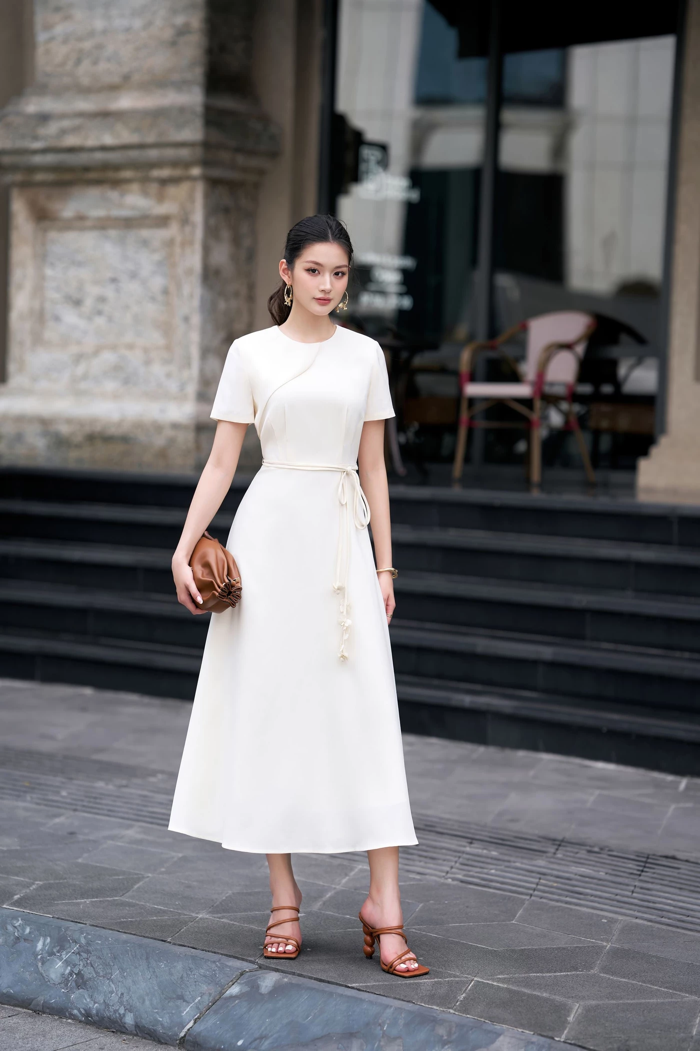 Serene Flow Dress - Đầm xòe đai eo