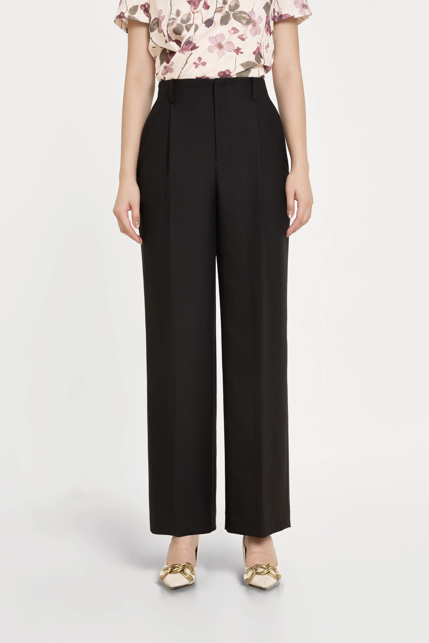 Pearly Black Pants – Quần Tuytsi suông đứng