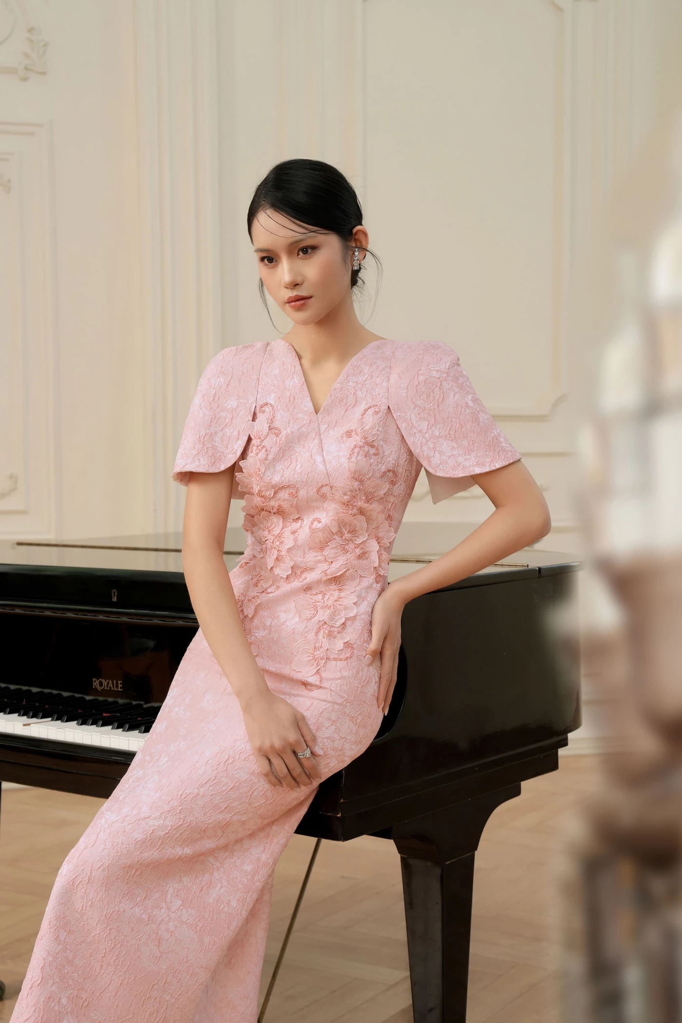 Blossom of Grace Dress - Đầm dạ hội Jacquard