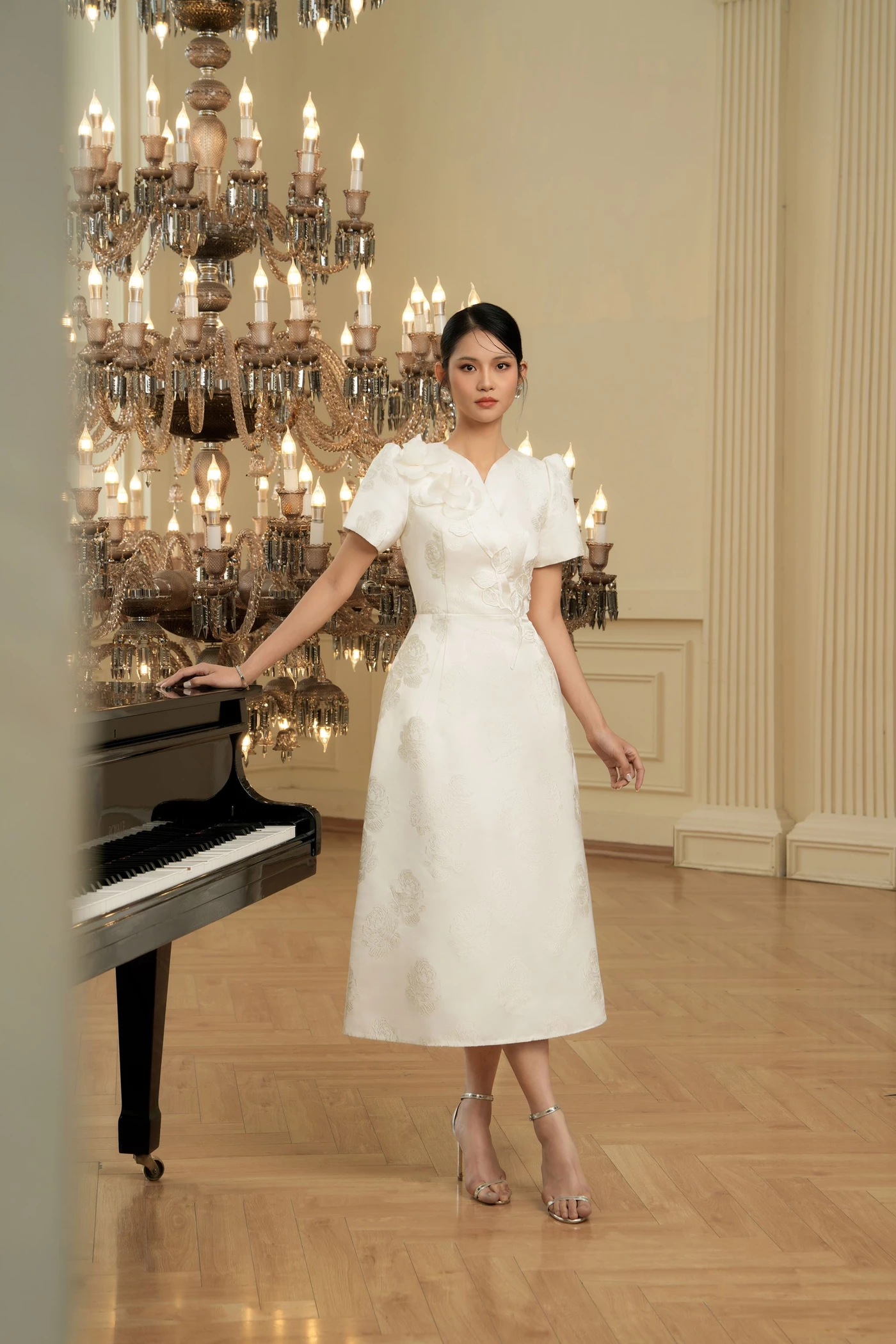 Blossom Elegance Dress - Đầm dạ hội Jacquard