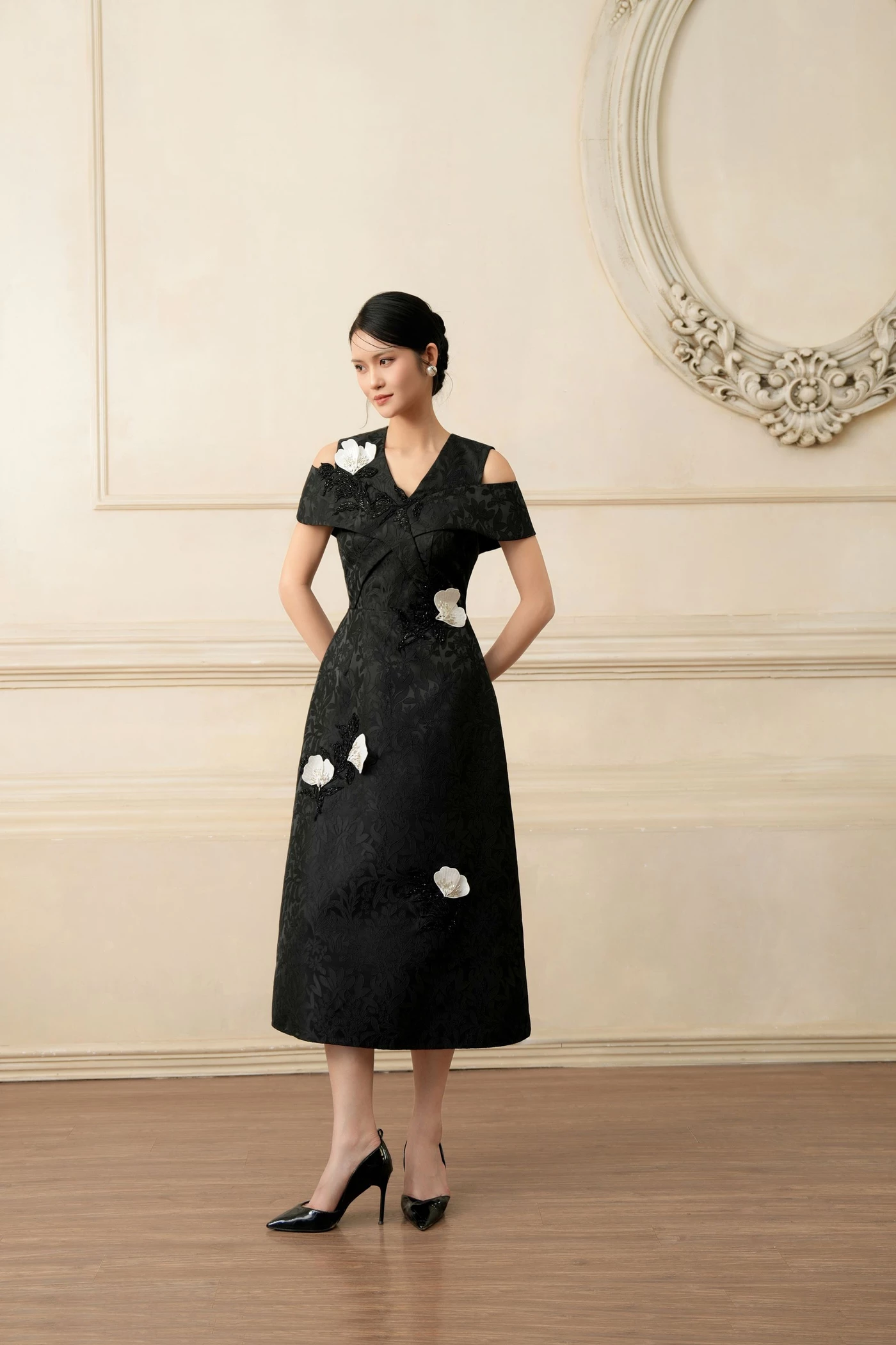 Iris Noir Dress – Đầm dạ hội Jacquard