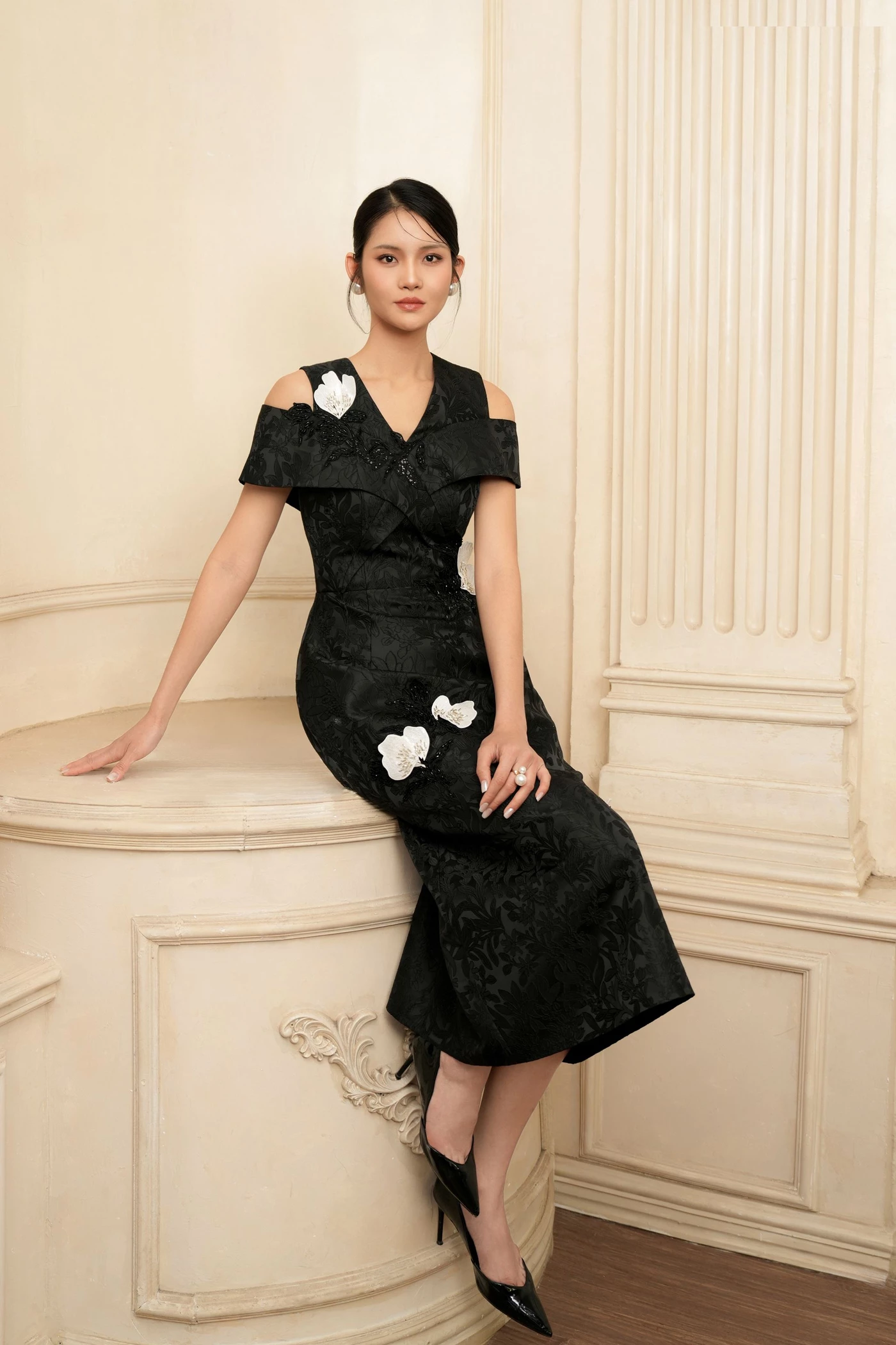 Iris Noir Dress – Đầm dạ hội Jacquard