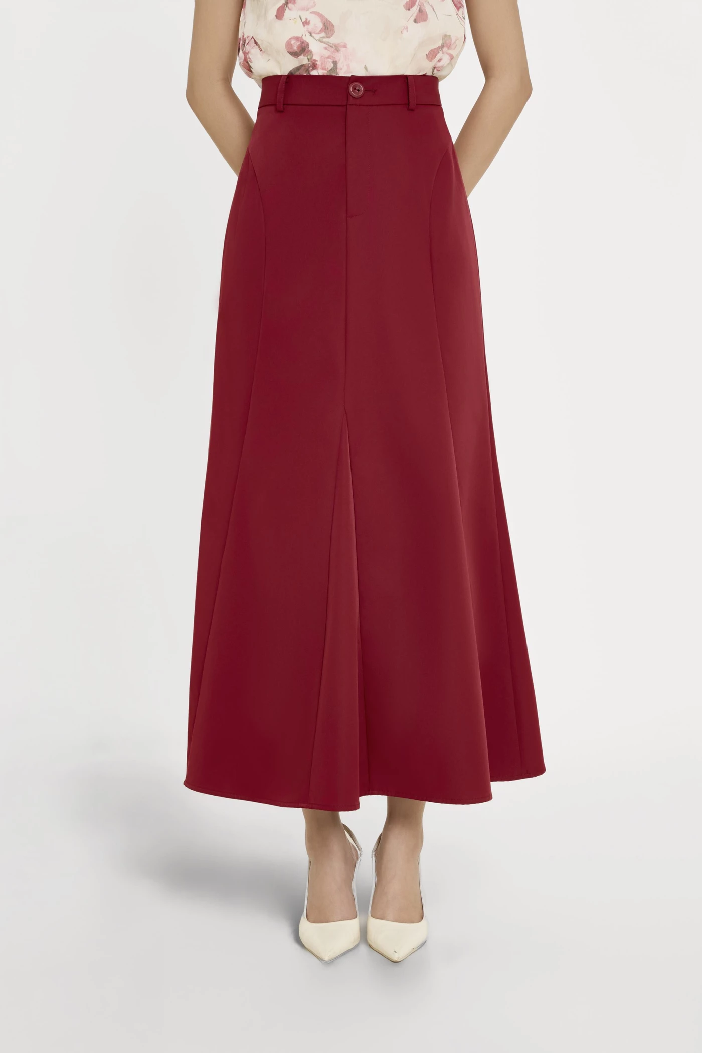 Burgundy Red Skirt - Chân váy A Tuytsi