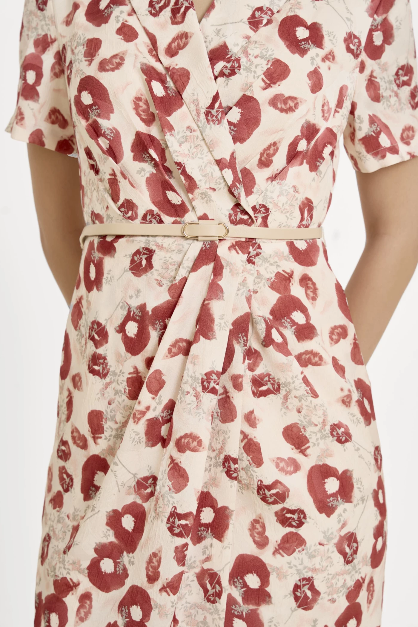 Floral Wrap Dress - Đầm ôm cổ K