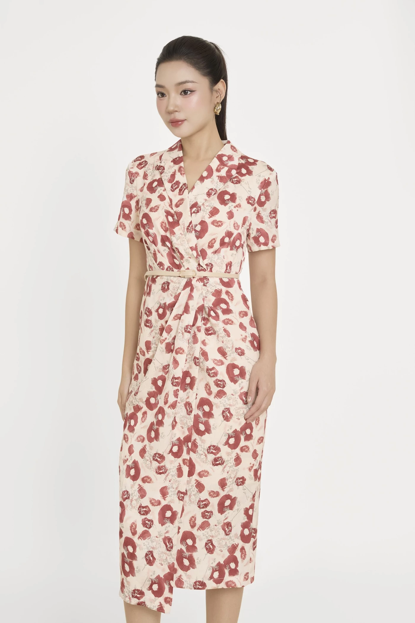 Floral Wrap Dress - Đầm ôm cổ K