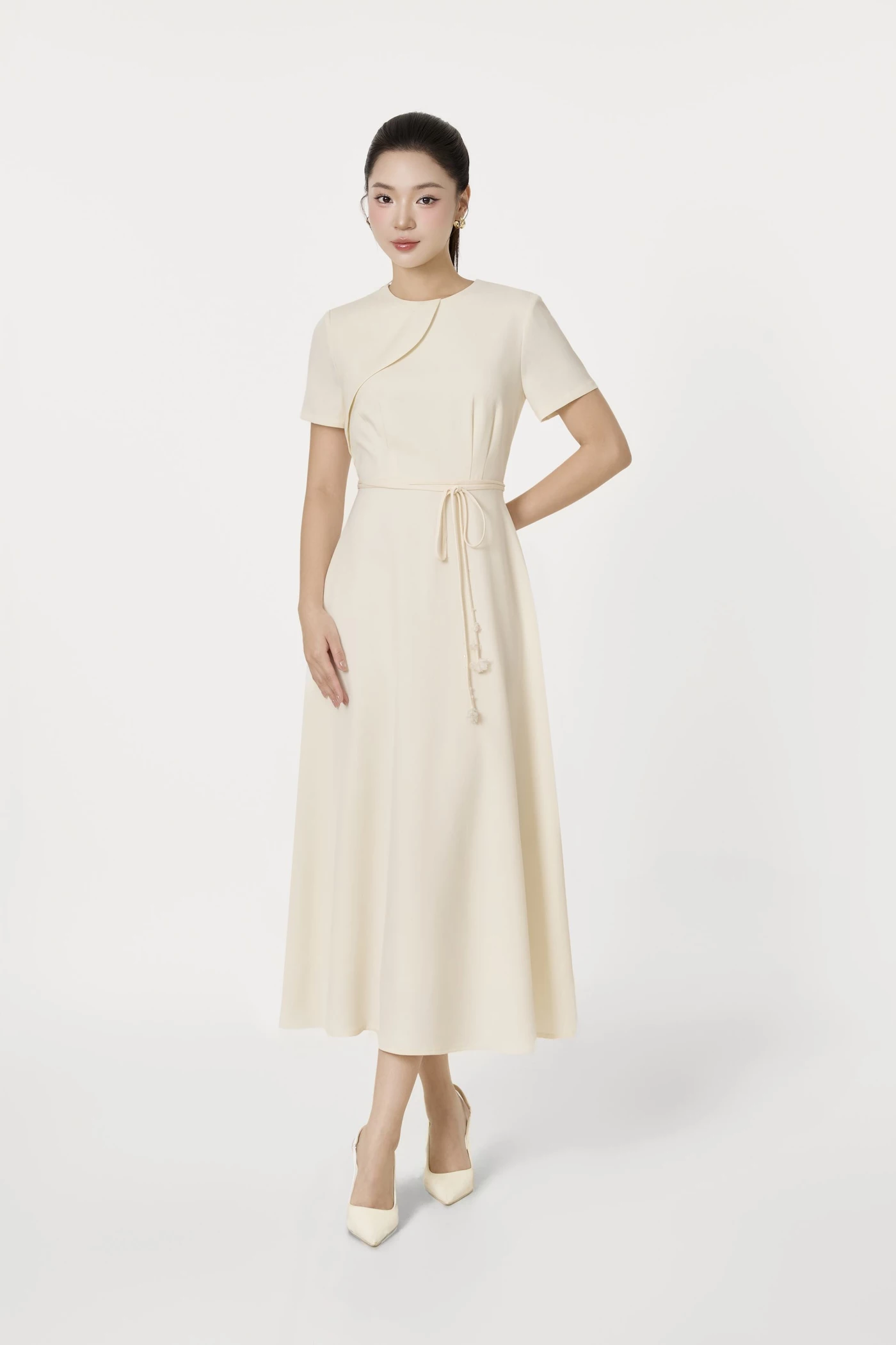 Serene Flow Dress - Đầm xòe đai eo