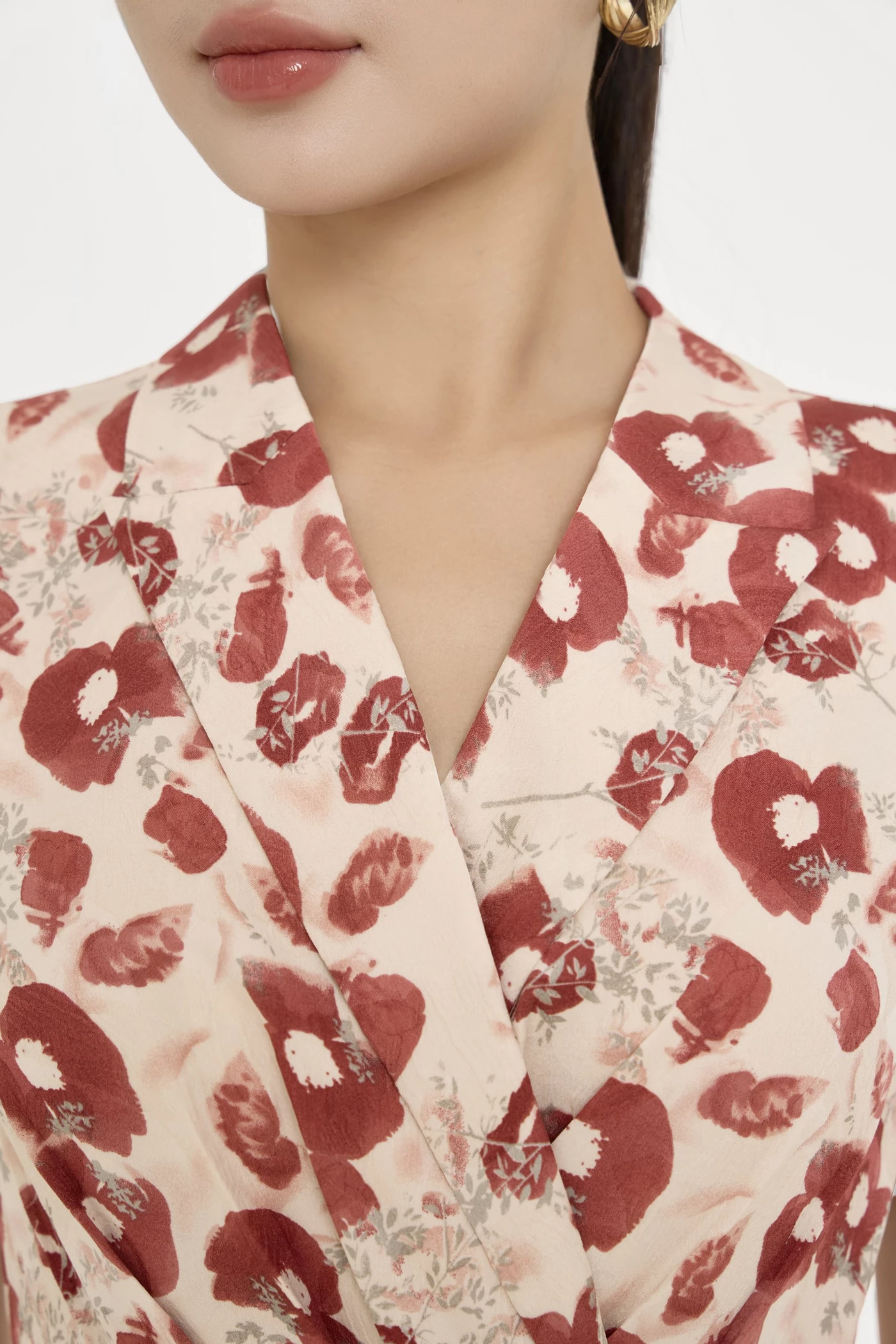 Floral Wrap Dress - Đầm ôm cổ K