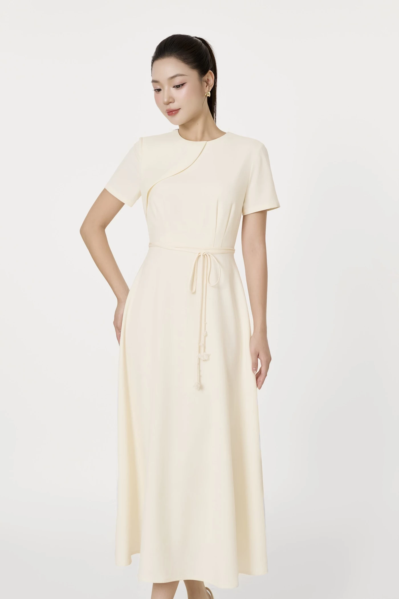 Serene Flow Dress - Đầm xòe đai eo