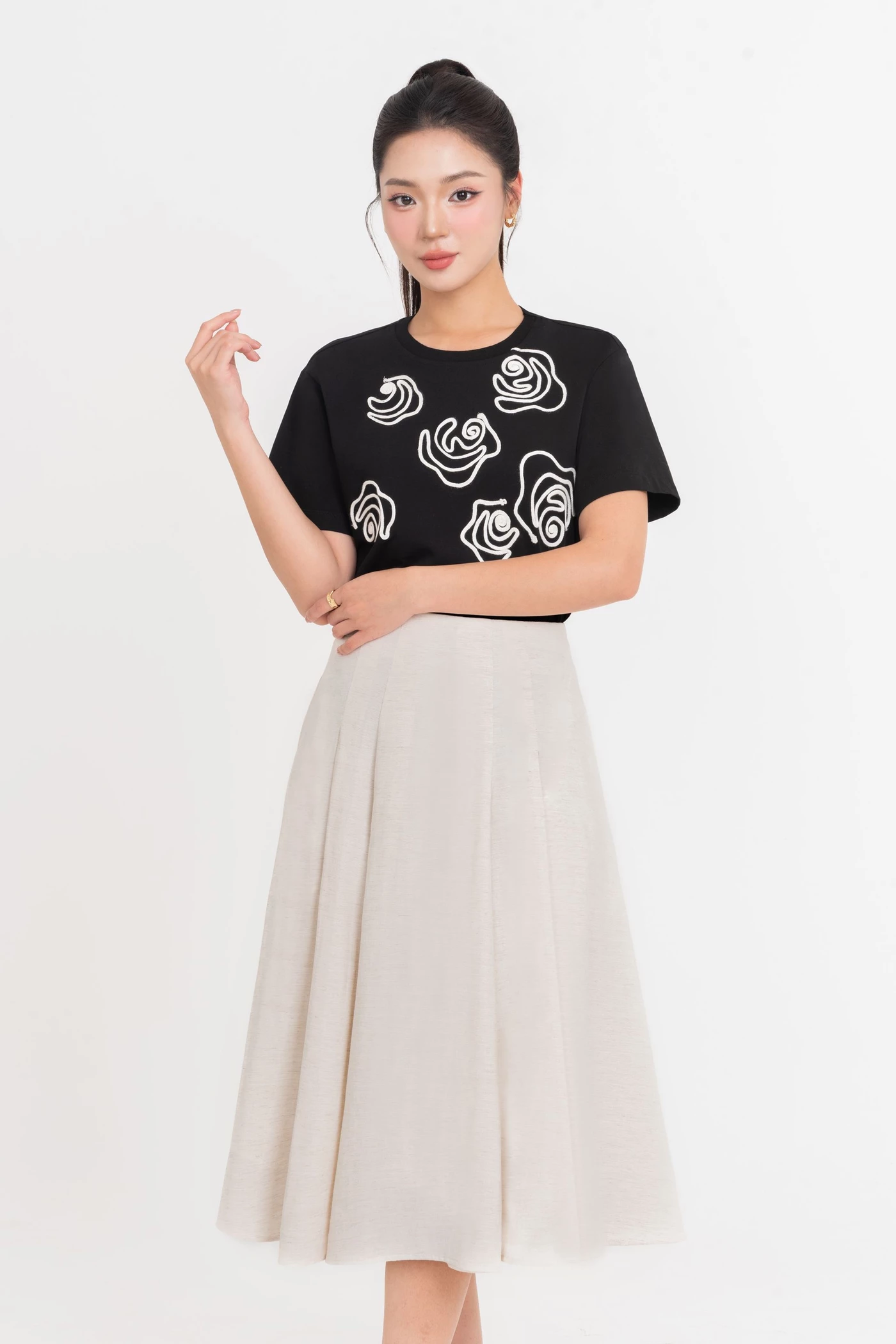 Linen Flare Skirt - Chân váy xòe