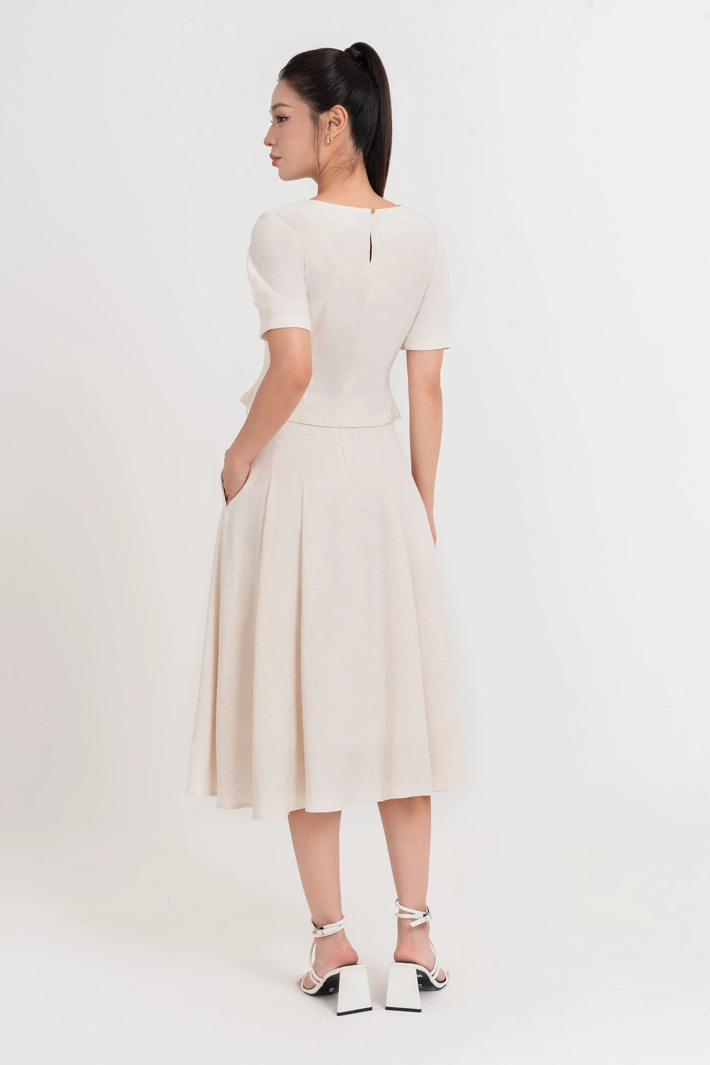 Linen Flare Skirt - Chân váy xòe